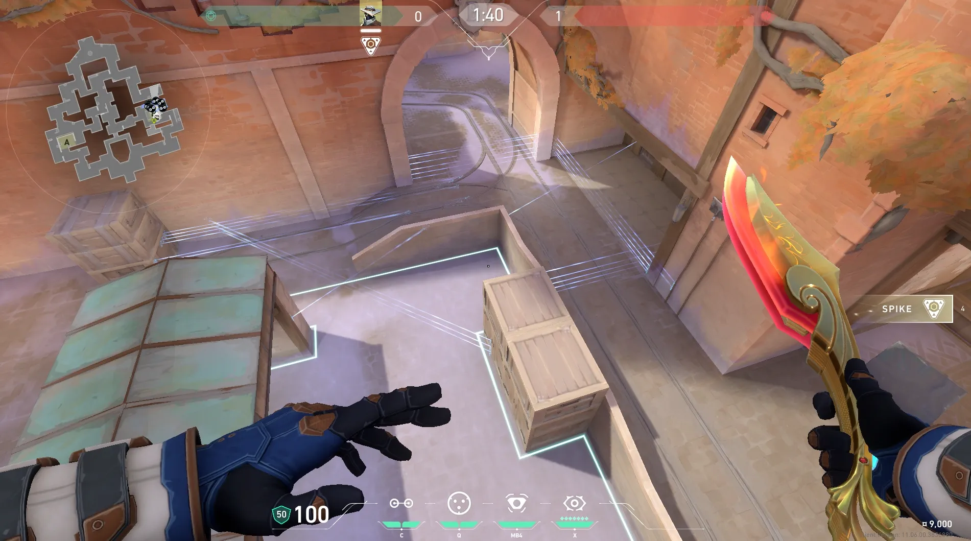 Raze Paint Shells on Corrode Attack Site B — step 6 of 7: Aim — line up the shot