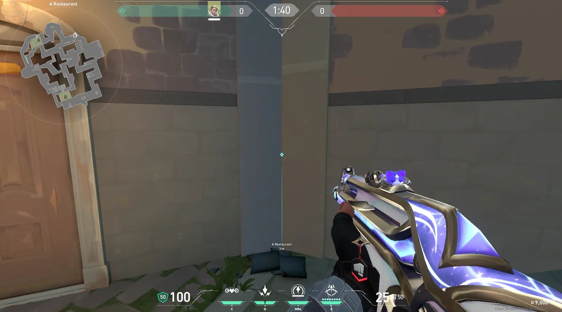 Sova Recon Bolt on Pearl Attack Site B — step 2 of 6: Aim — line up the shot