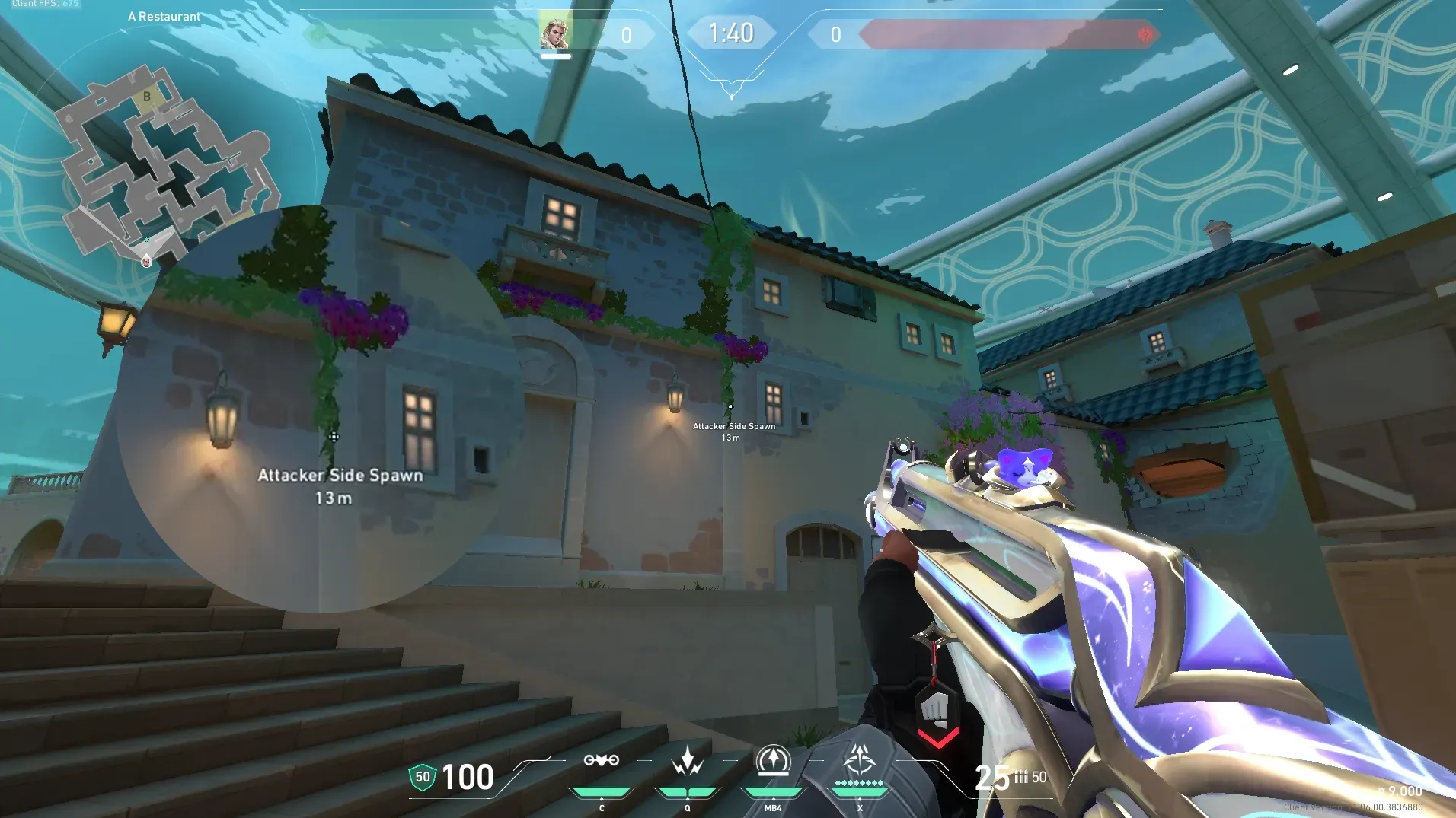 Sova Recon Bolt on Pearl Attack Site B — step 3 of 6: Aim — line up the shot
