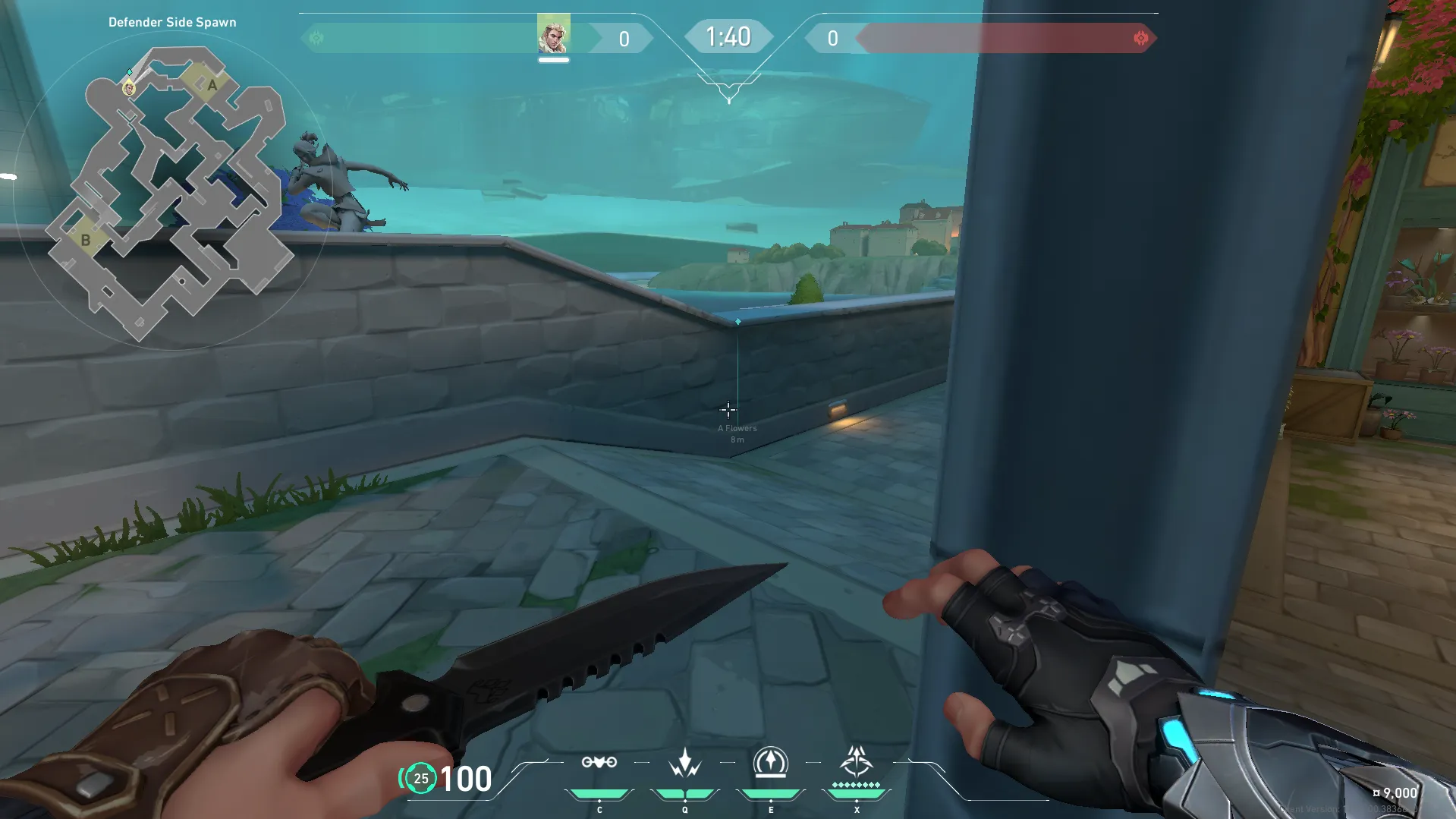 Sova Recon Bolt on Pearl Defense Site B — step 1 of 4: Position — where to stand