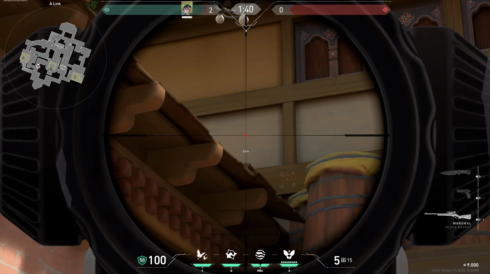 Clove Meddle on Haven Defense Site A — step 3 of 5: Aim — line up the shot