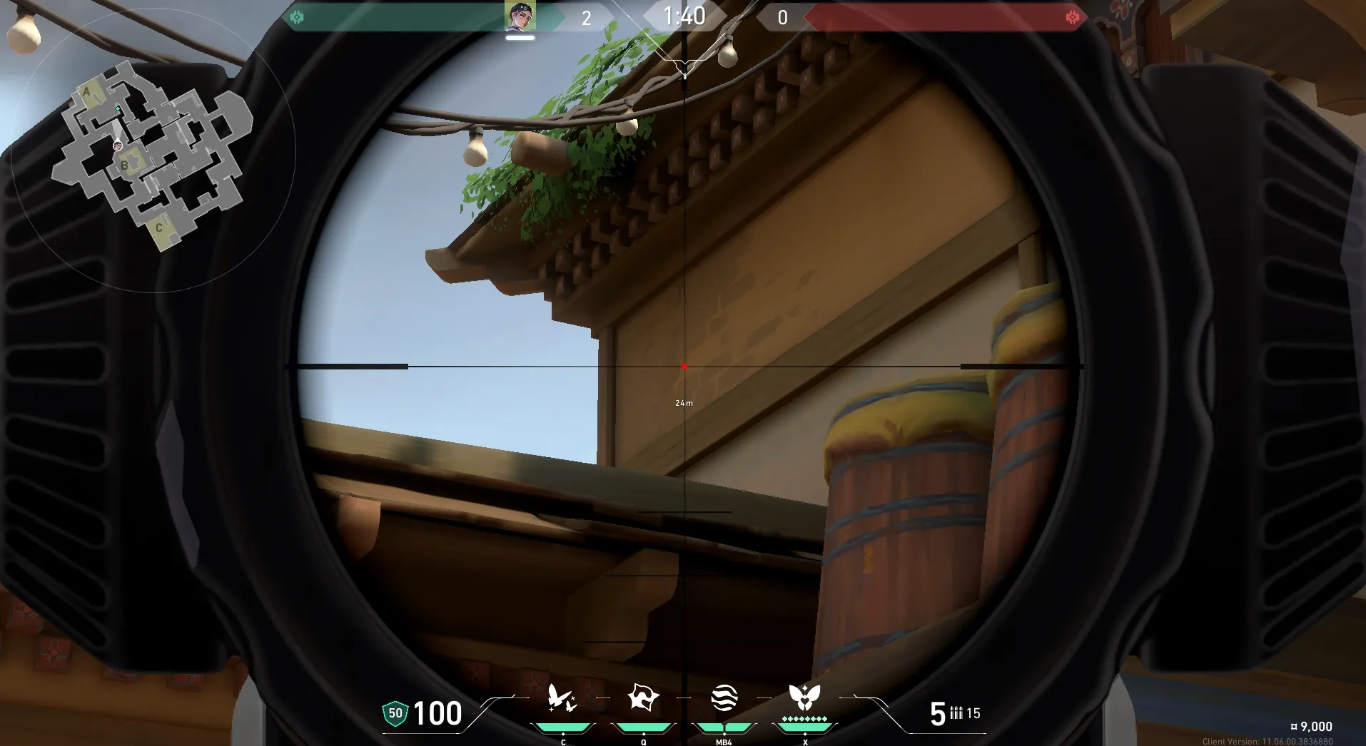 Clove Meddle on Haven Defense Site A — step 3 of 5: Aim — line up the shot