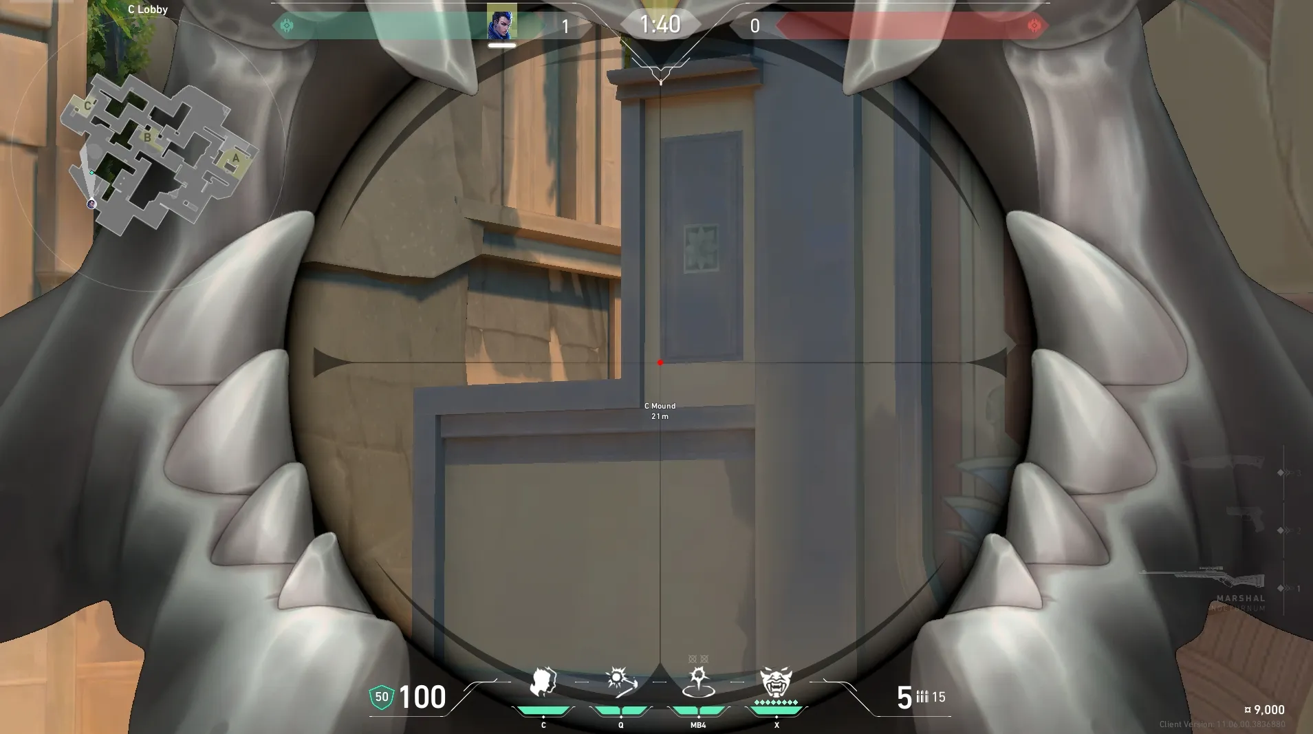 Yoru Gatecrash on Lotus Attack Site C — step 3 of 5: Aim — line up the shot