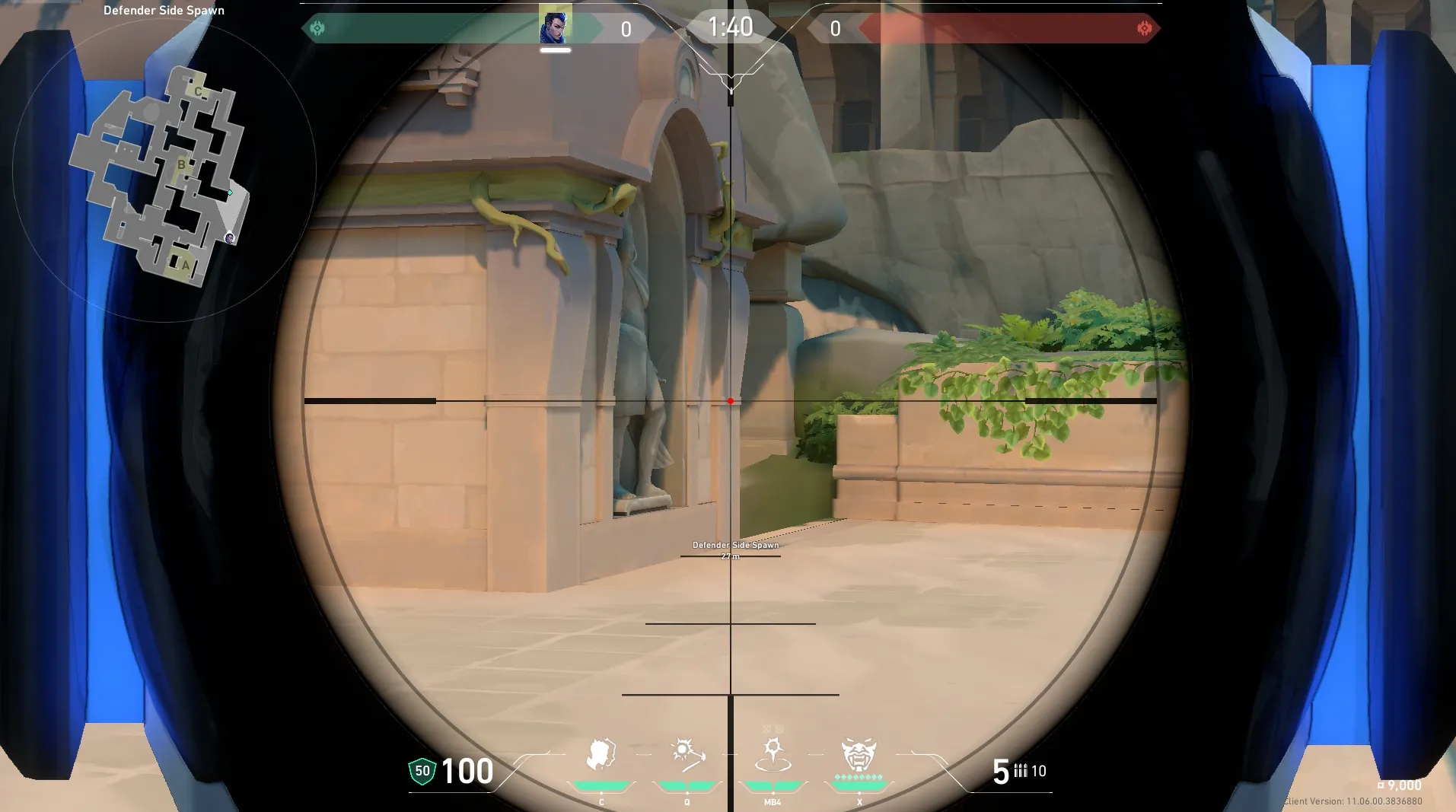 Yoru Gatecrash on Lotus Defense Site C — step 3 of 4: Aim — line up the shot