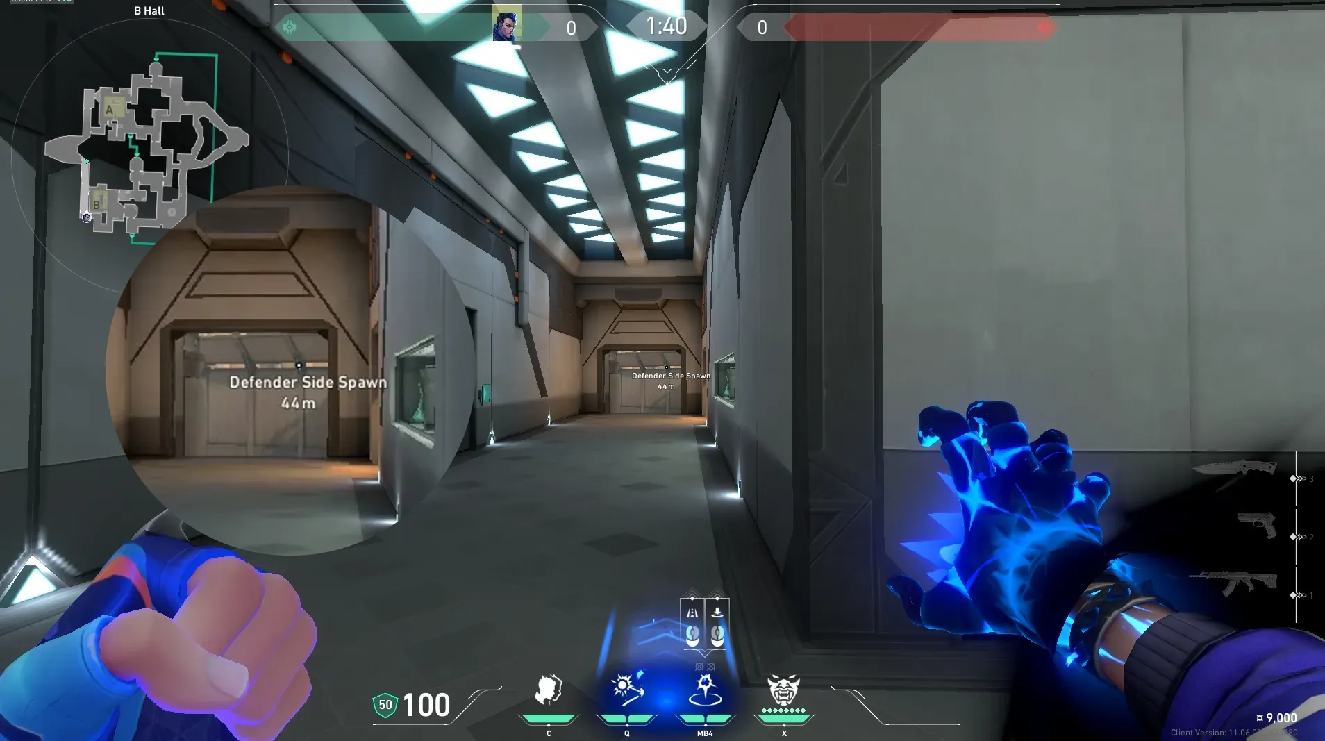 Yoru Gatecrash on Bind Defense Site A — step 2 of 4: Aim — line up the shot