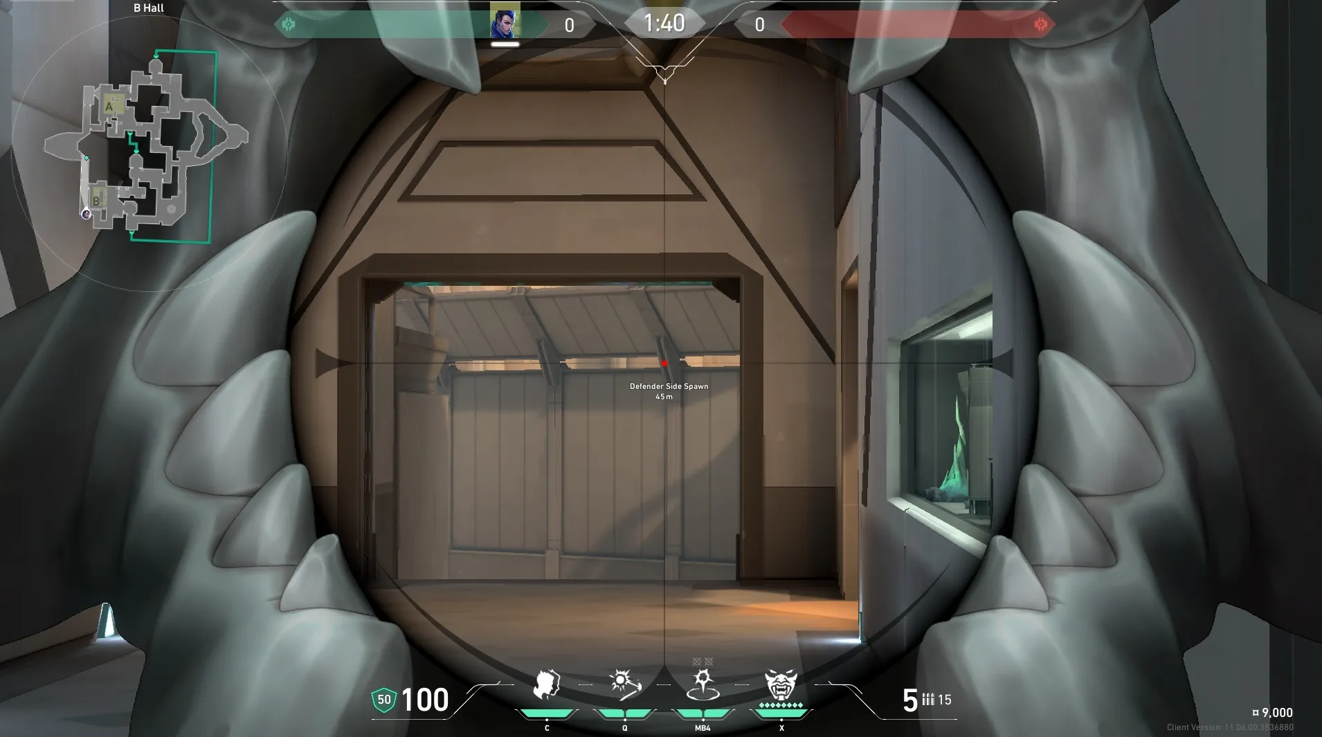 Yoru Gatecrash on Bind Defense Site A — step 3 of 4: Aim — line up the shot