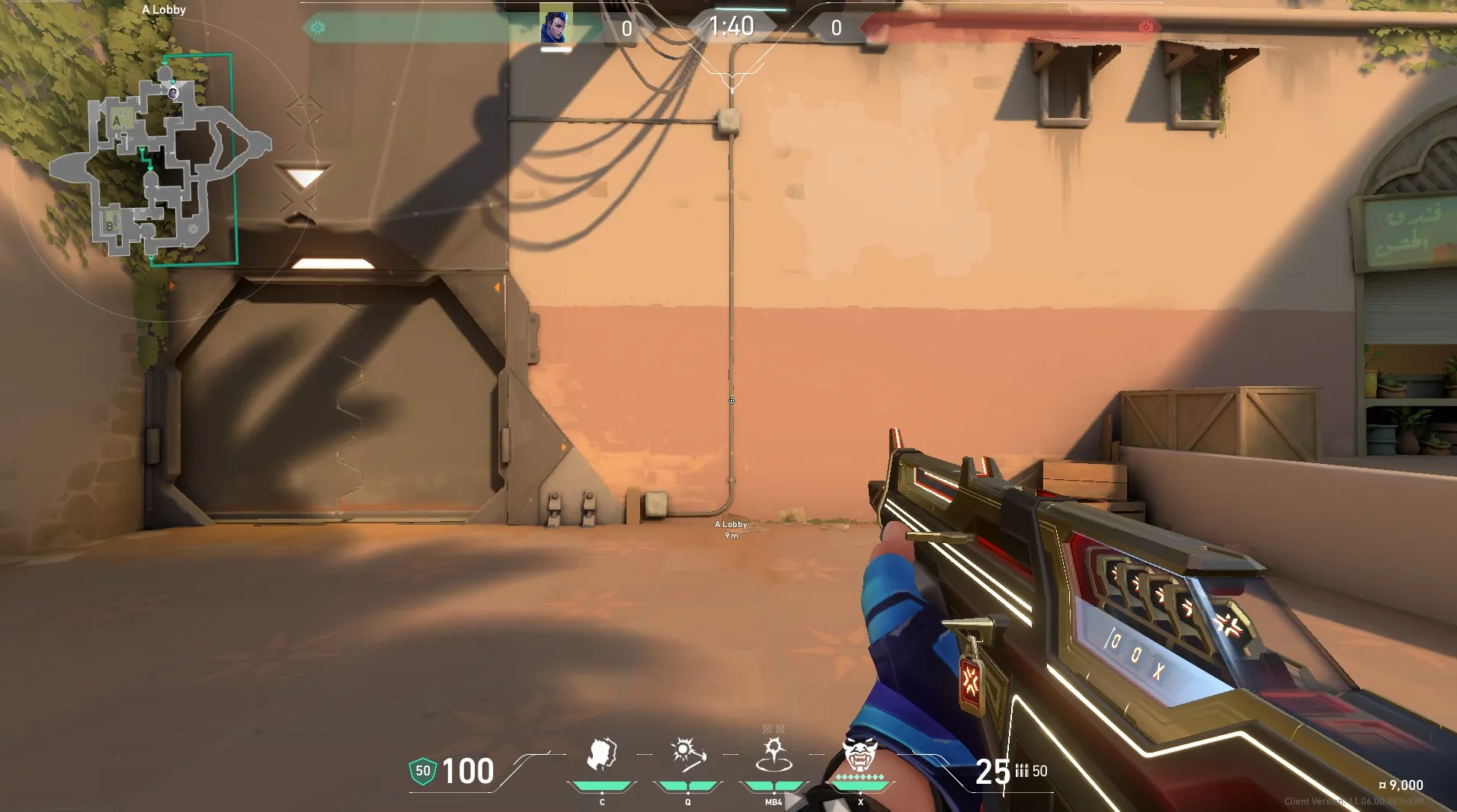 Yoru Gatecrash on Bind Attack Site A — step 1 of 4: Position — where to stand
