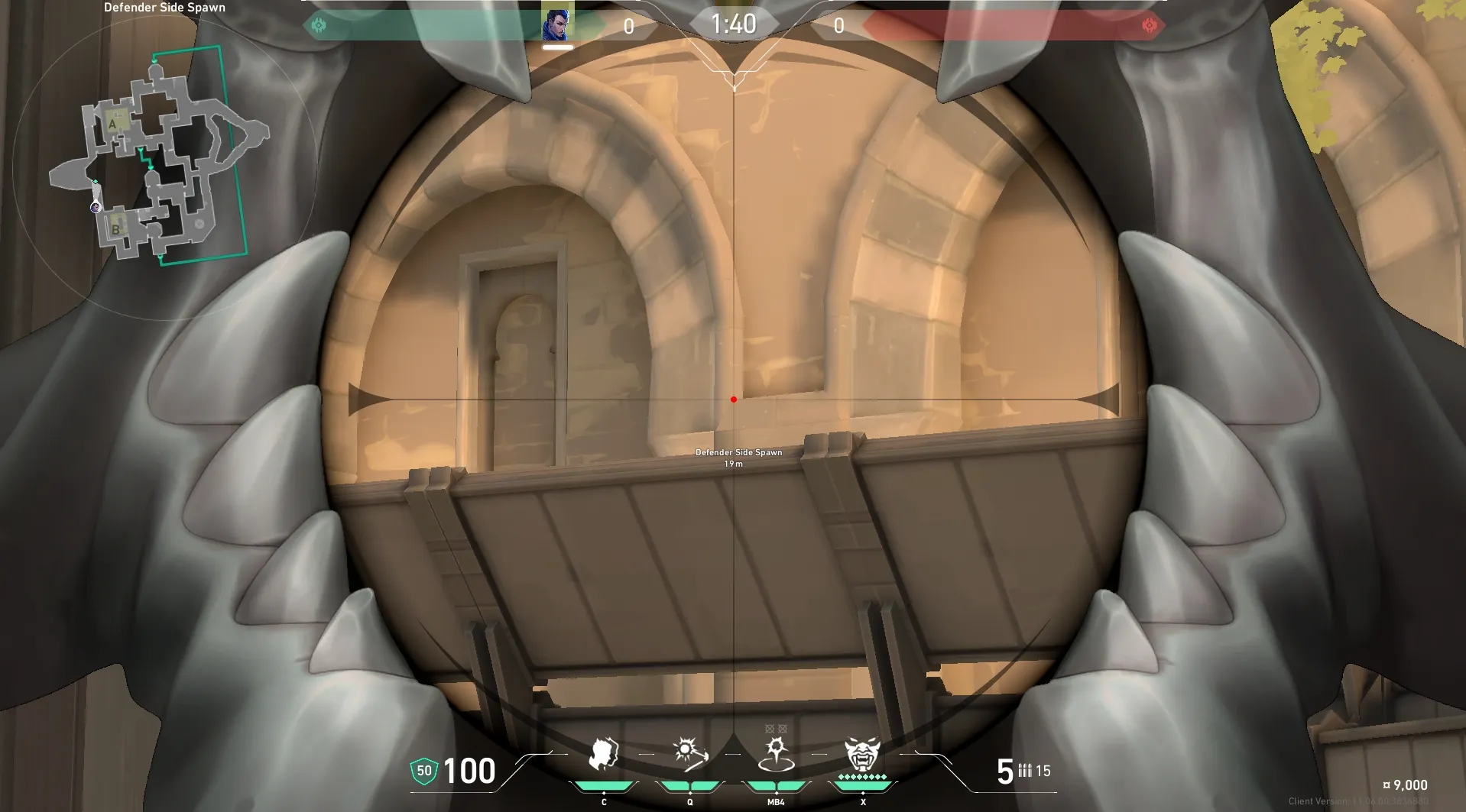 Yoru Gatecrash on Bind Defense Site A — step 3 of 4: Aim — line up the shot