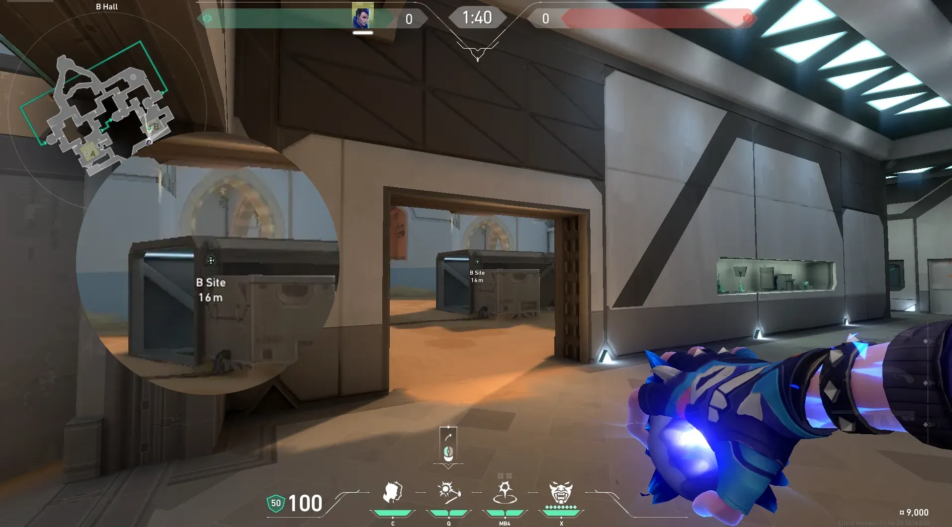 Yoru Blindside on Bind Defense Site B — step 2 of 4: Aim — line up the shot