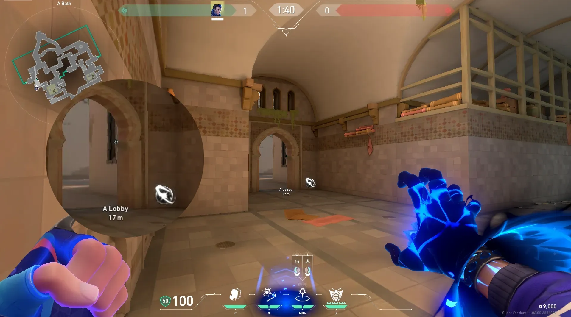 Yoru Gatecrash on Bind Attack Site A — step 2 of 4: Aim — line up the shot