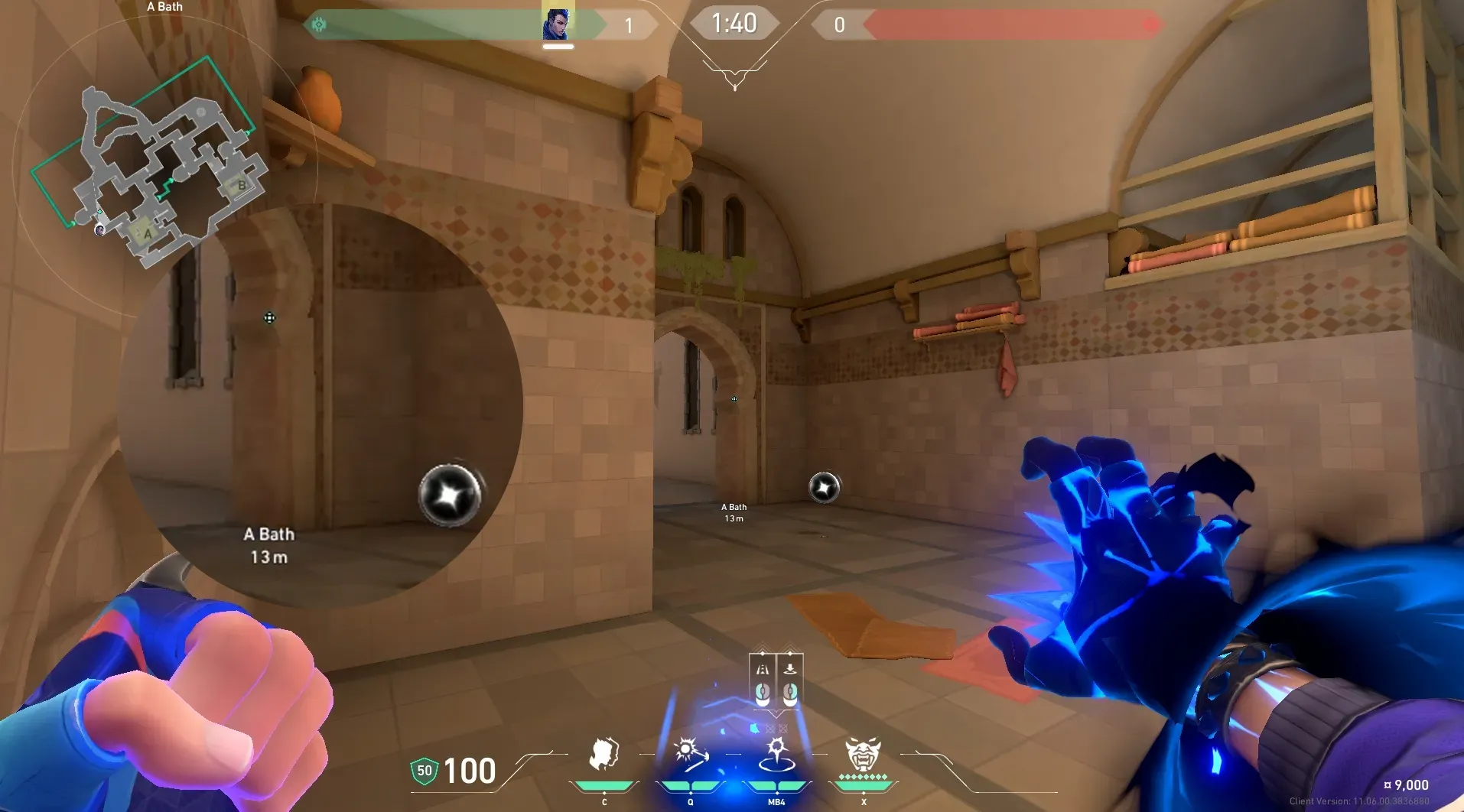 Yoru Gatecrash on Bind Attack Site A — step 2 of 3: Aim — line up the shot