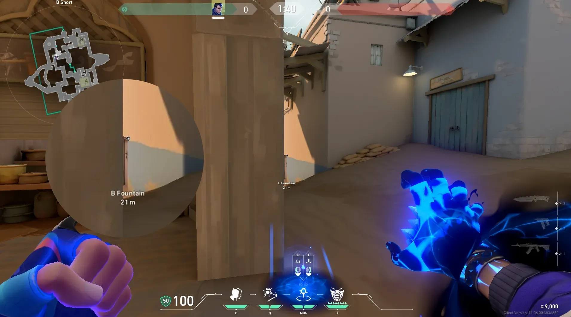 Yoru Gatecrash on Bind Attack Site B — step 2 of 4: Aim — line up the shot