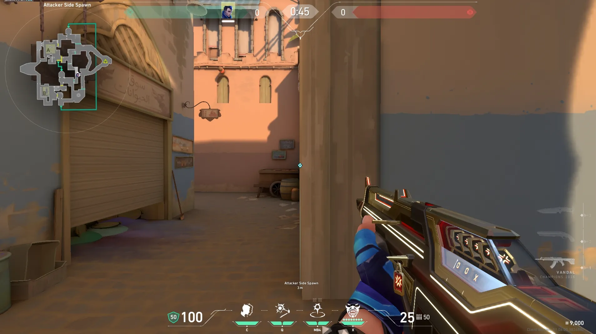 Yoru Gatecrash on Bind Attack Site A — step 1 of 3: Position — where to stand