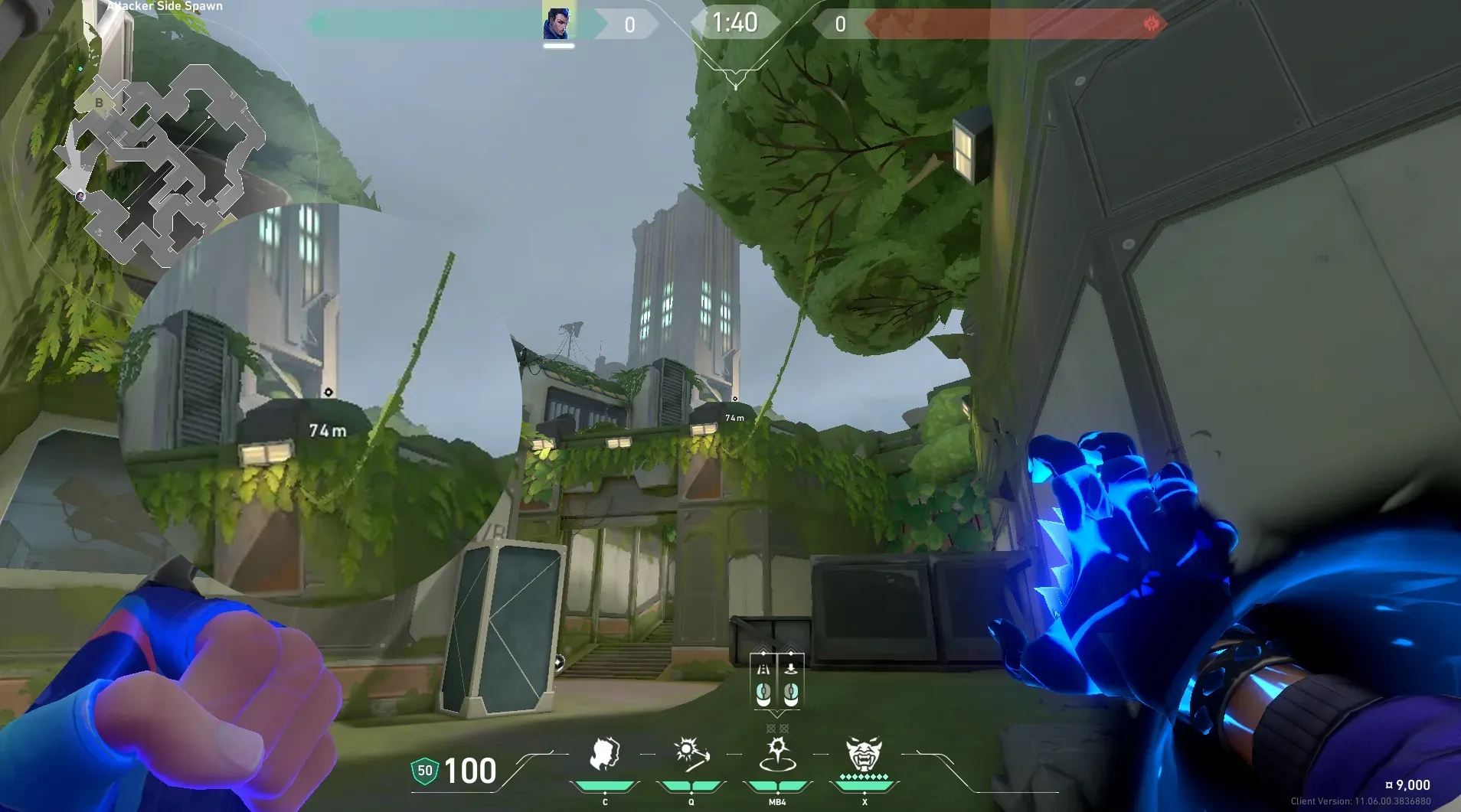 Yoru Gatecrash on Fracture Attack Site B — step 2 of 4: Aim — line up the shot