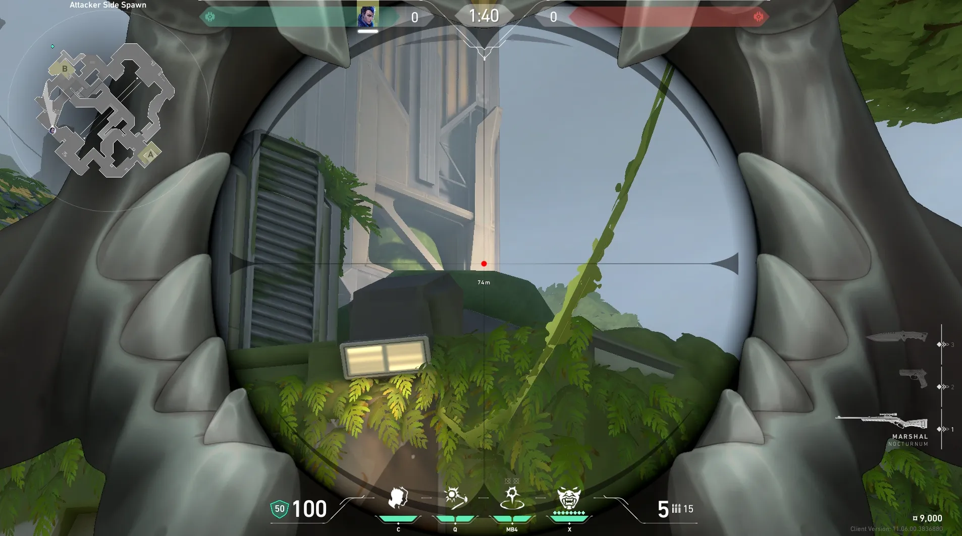 Yoru Gatecrash on Fracture Attack Site B — step 3 of 4: Aim — line up the shot