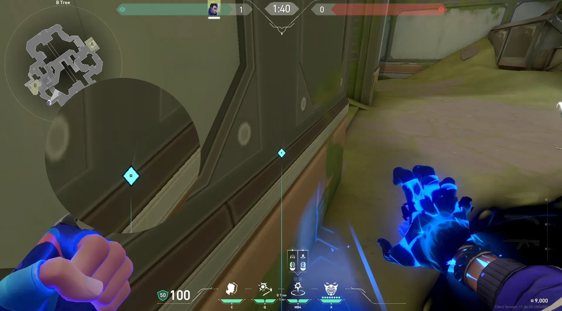 Yoru Gatecrash on Fracture Attack Mid — step 2 of 3: Aim — line up the shot