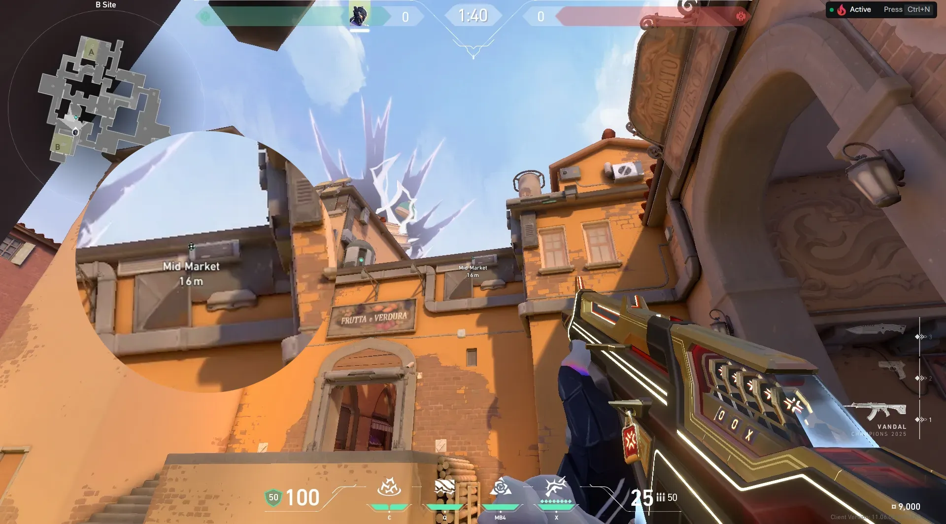 Vyse Razorvine on Ascent Defense Site A — step 2 of 7: Aim — line up the shot