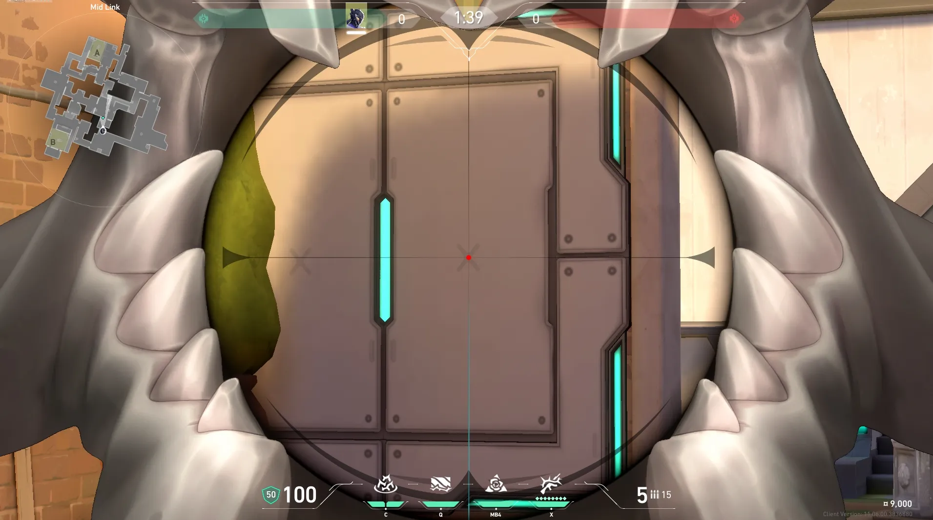 Vyse Razorvine on Ascent Attack Mid — step 3 of 5: Aim — line up the shot