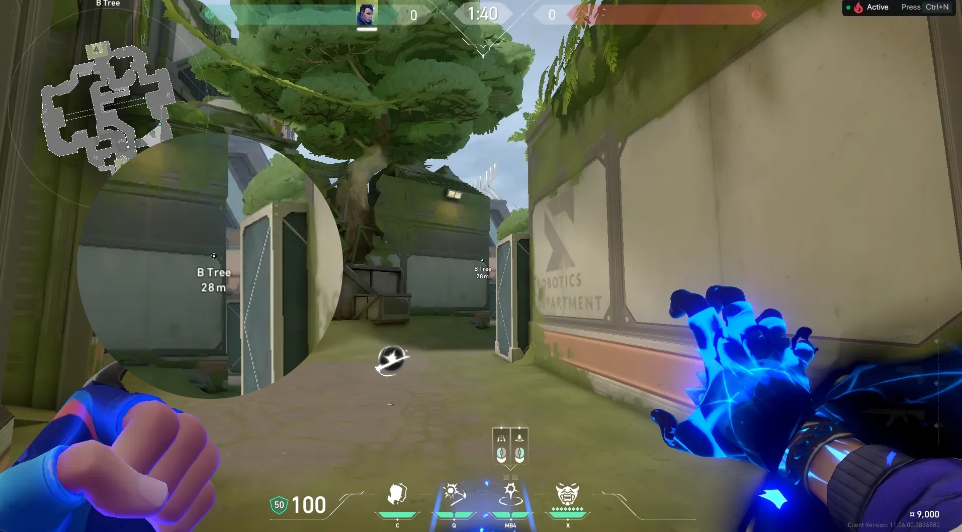 Yoru Gatecrash on Fracture Attack Mid — step 2 of 4: Aim — line up the shot