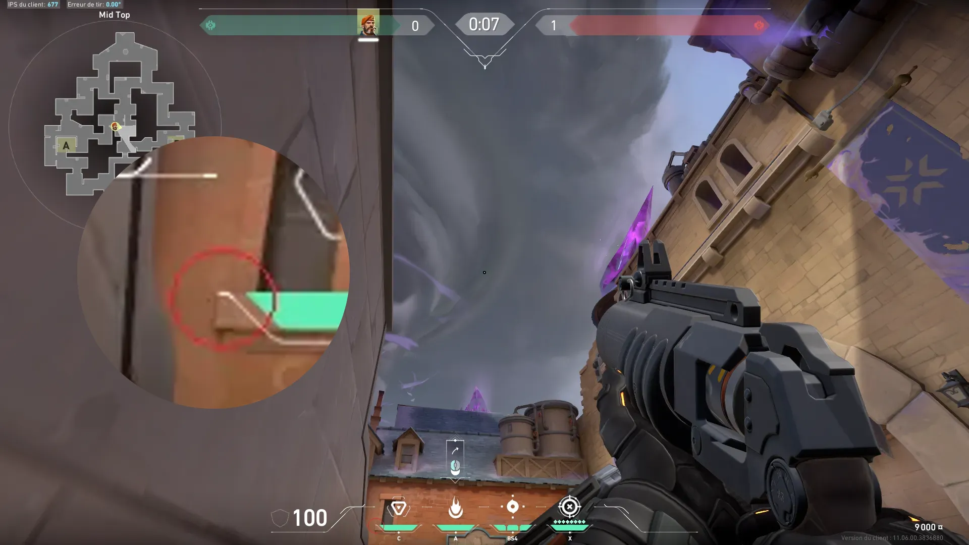 Brimstone Incendiary on Corrode Attack Site B — step 2 of 3: Aim — line up the shot