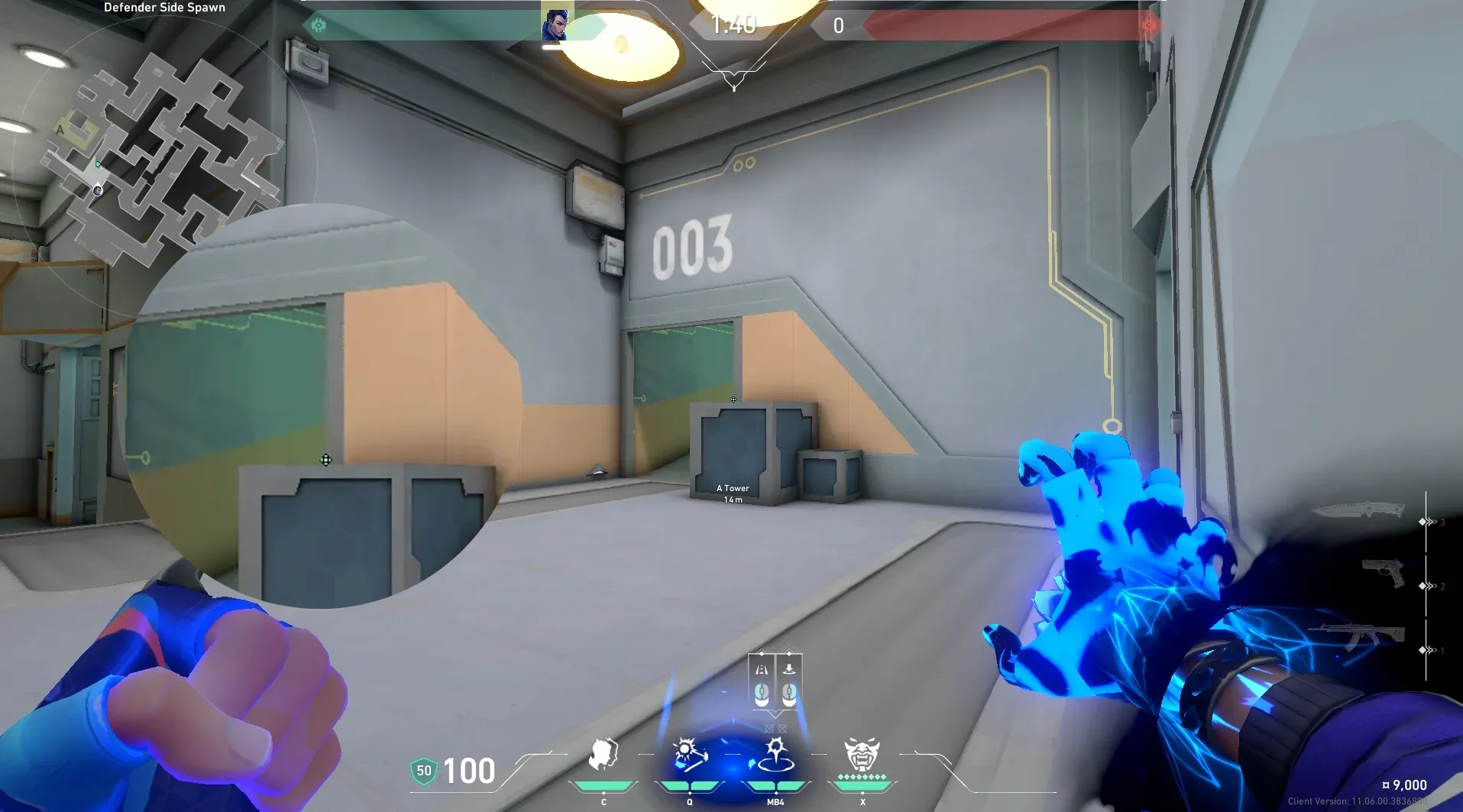 Yoru Gatecrash on Abyss Defense Site A — step 2 of 3: Aim — line up the shot