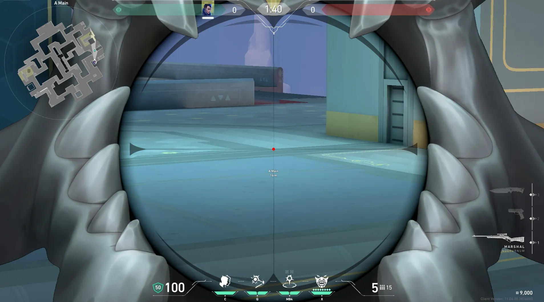 Yoru Gatecrash on Abyss Attack Site A — step 3 of 4: Aim — line up the shot