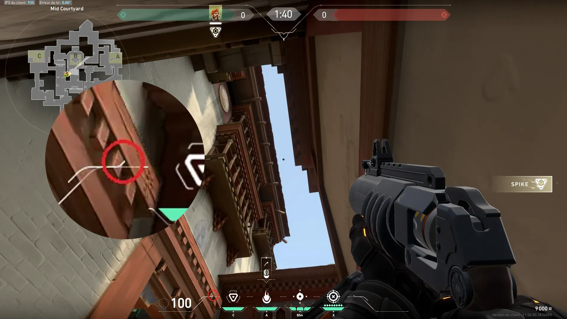 Brimstone Incendiary on Haven Attack Site A — step 2 of 3: Aim — line up the shot