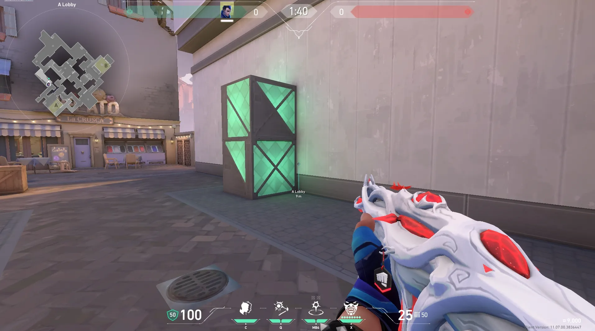 Yoru Gatecrash on Ascent Attack Site A — step 1 of 3: Position — where to stand
