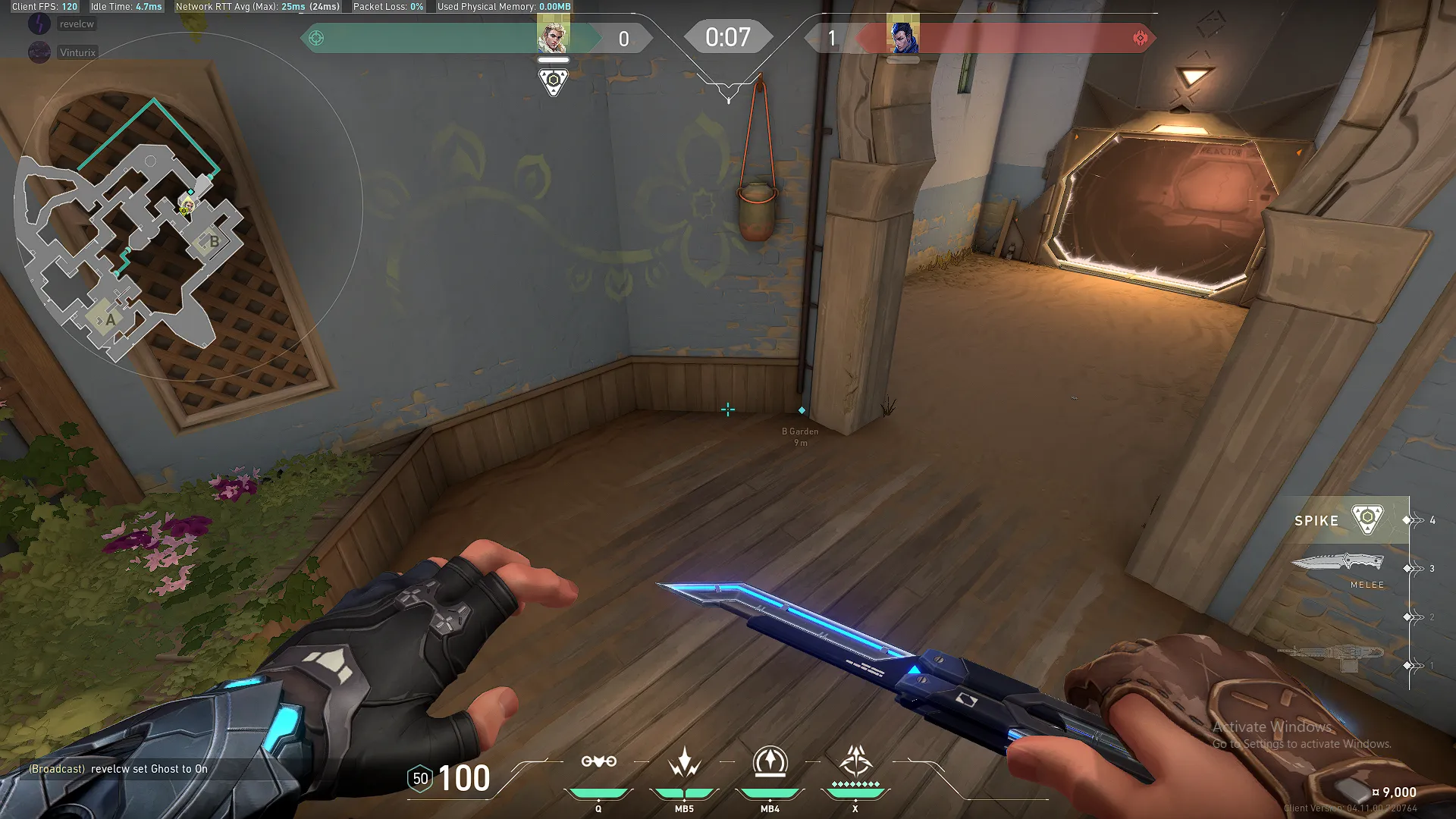 Sova Recon Bolt on Bind Defense Site B — step 1 of 5: Position — where to stand