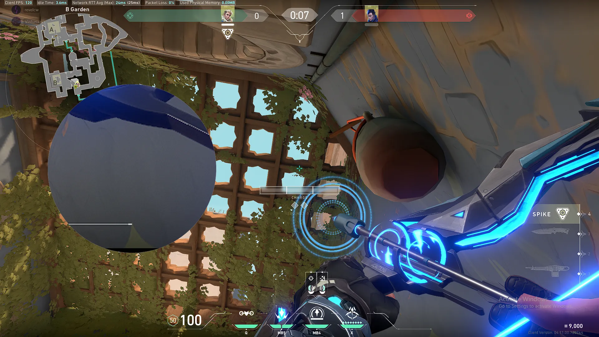 Sova Recon Bolt on Bind Defense Site B — step 2 of 5: Aim — line up the shot