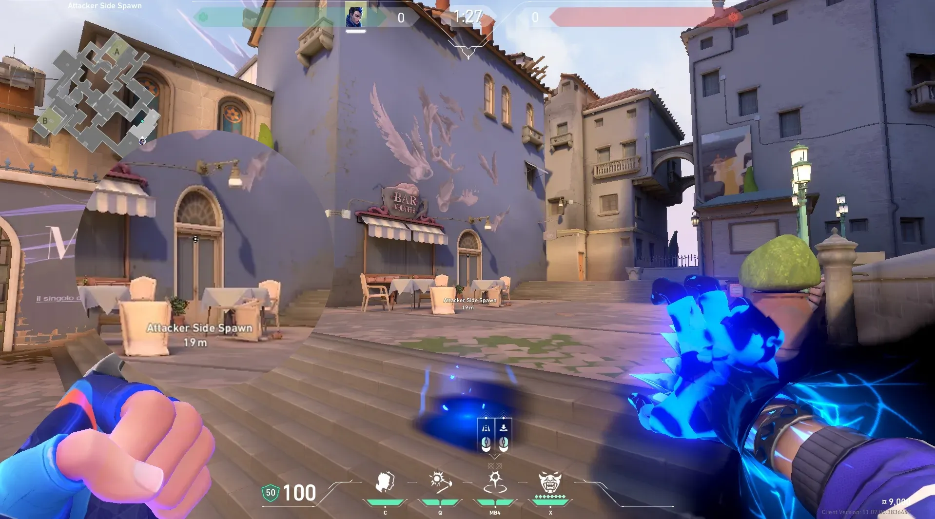 Yoru Gatecrash on Ascent Attack Site A — step 2 of 3: Aim — line up the shot
