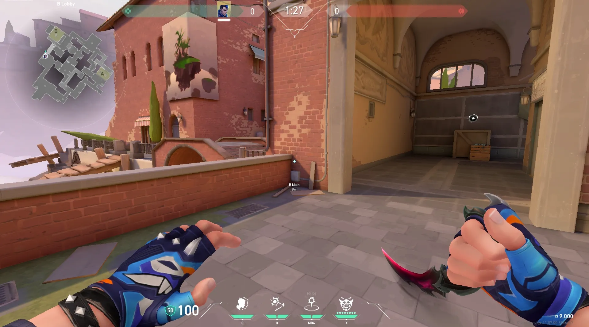 B Lobby to Attacker Spawn — Yoru lineup on Ascent