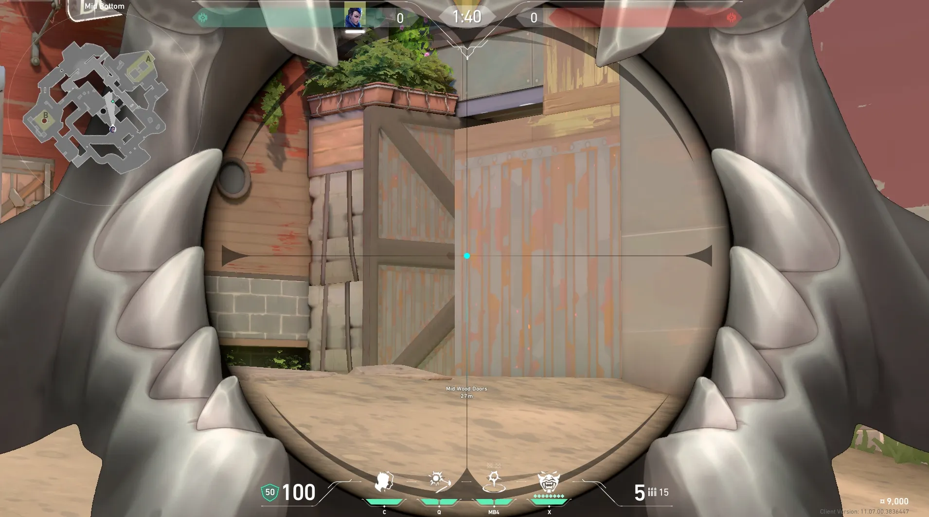 Yoru Gatecrash on Breeze Attack Mid — step 3 of 4: Aim — line up the shot