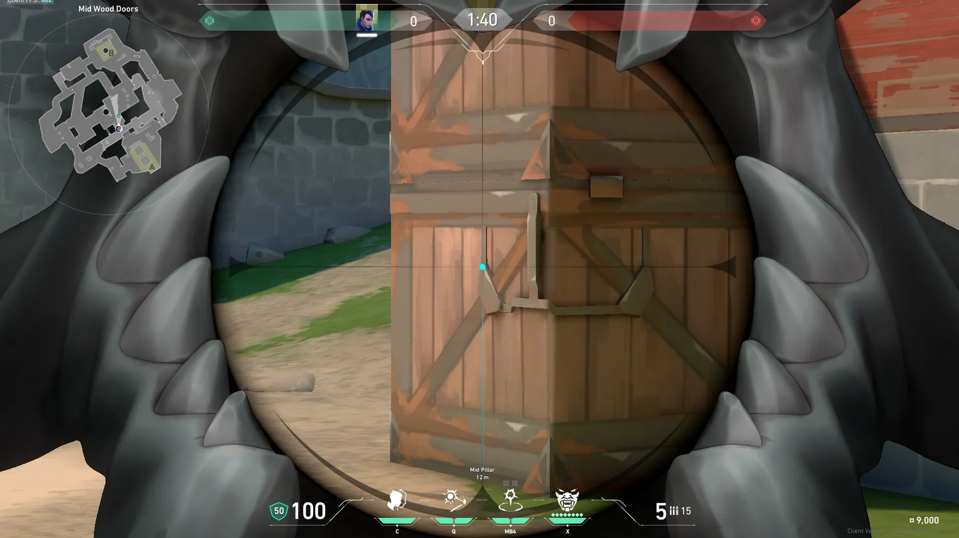 Yoru Gatecrash on Breeze Defense Site B — step 3 of 4: Aim — line up the shot