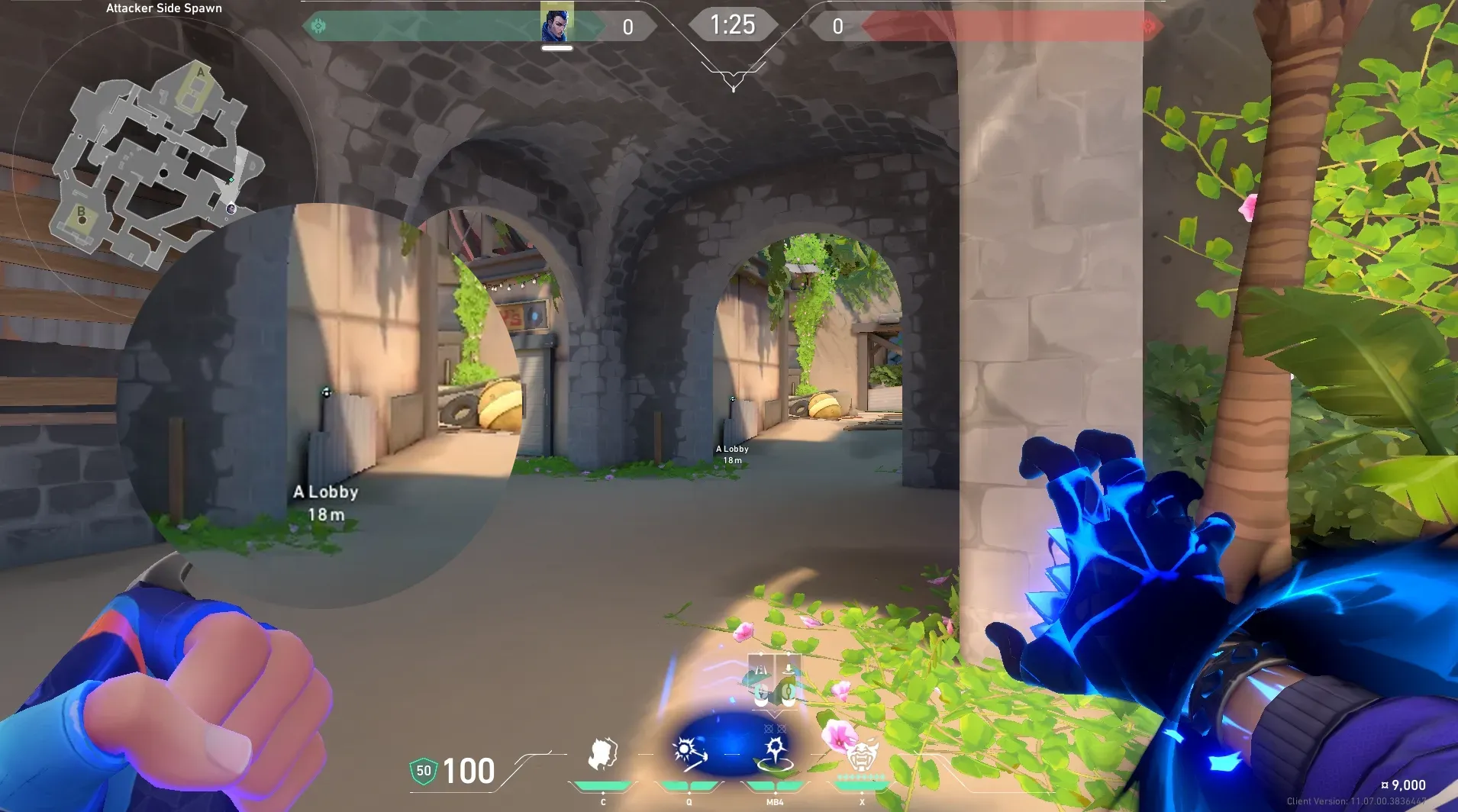 Yoru Gatecrash on Breeze Attack Site A — step 2 of 4: Aim — line up the shot