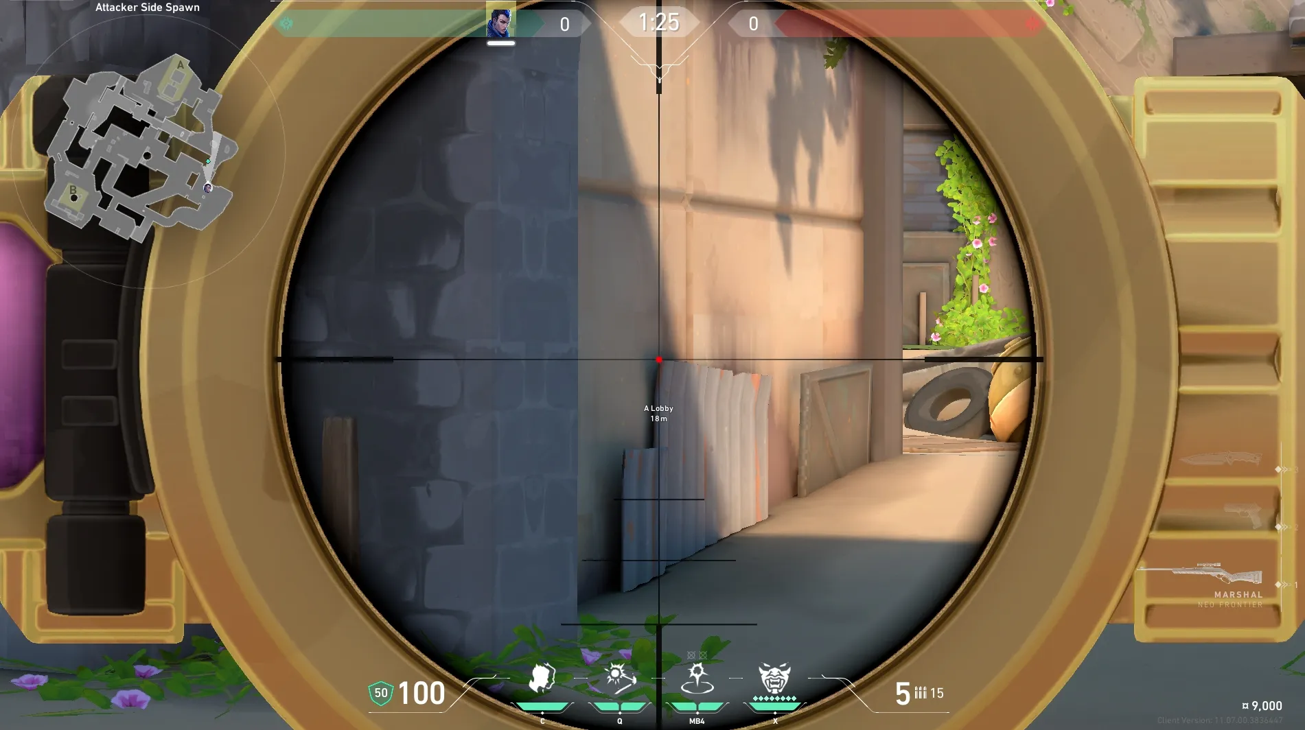 Yoru Gatecrash on Breeze Attack Site A — step 3 of 4: Aim — line up the shot