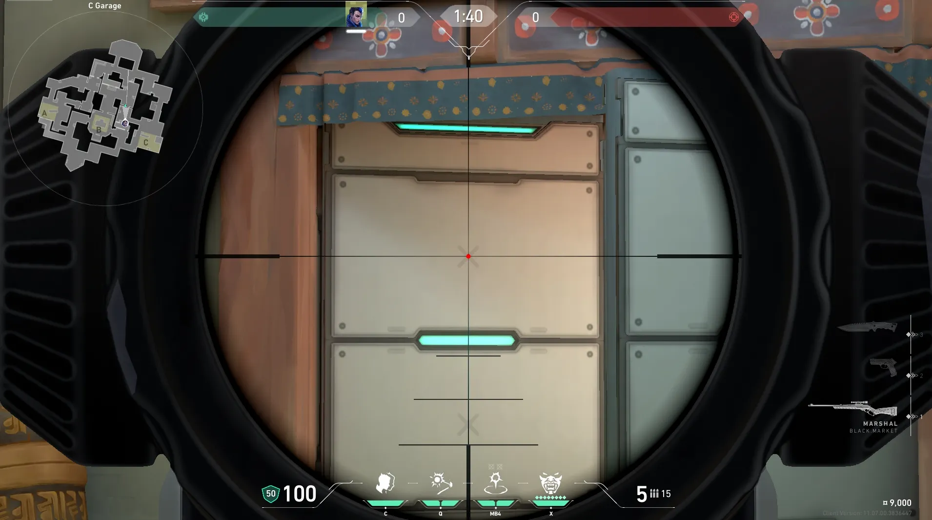 Yoru Gatecrash on Haven Defense Mid — step 3 of 4: Aim — line up the shot