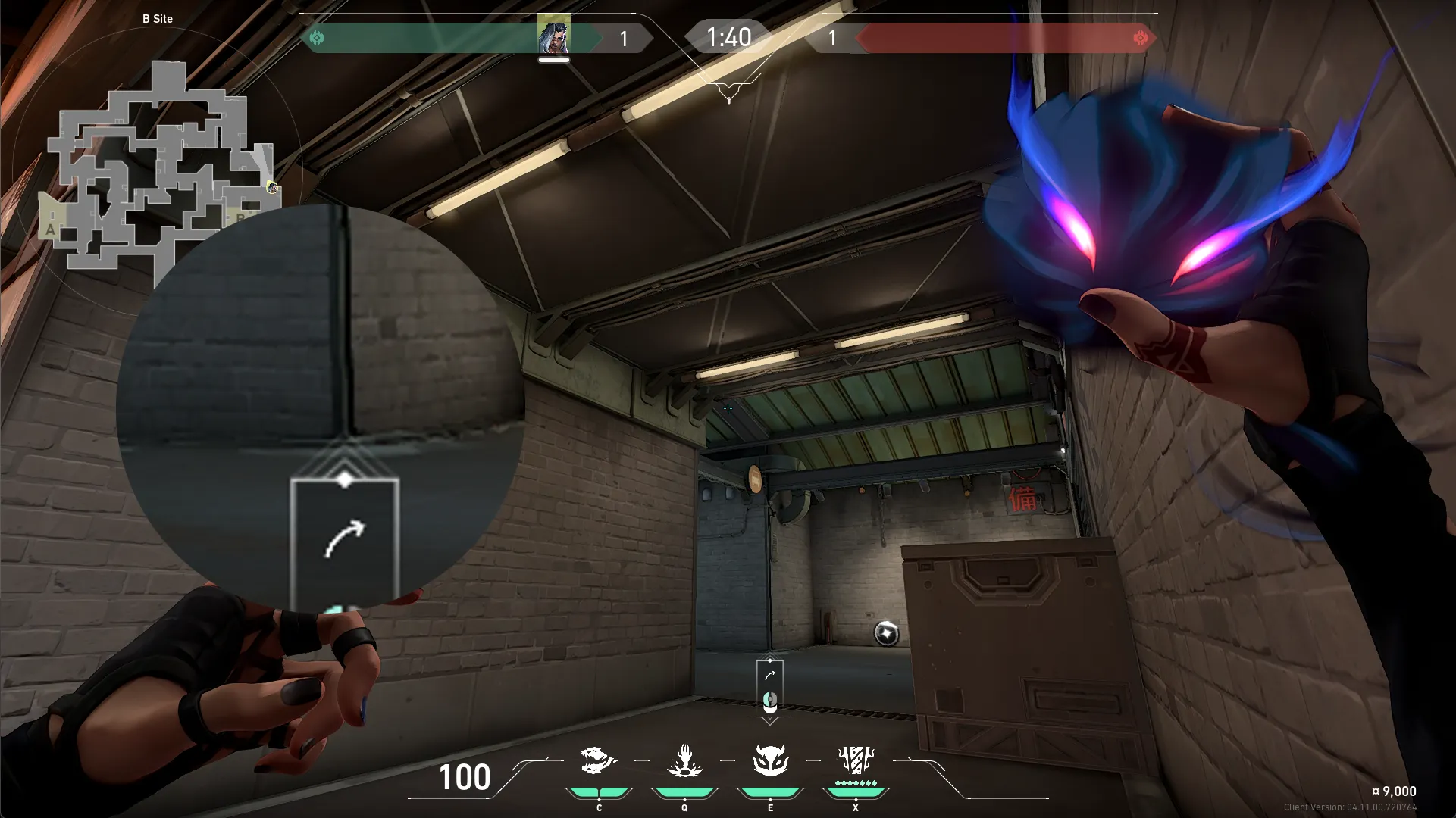 Fade Haunt on Split Defense Site B — step 2 of 4: Aim — line up the shot