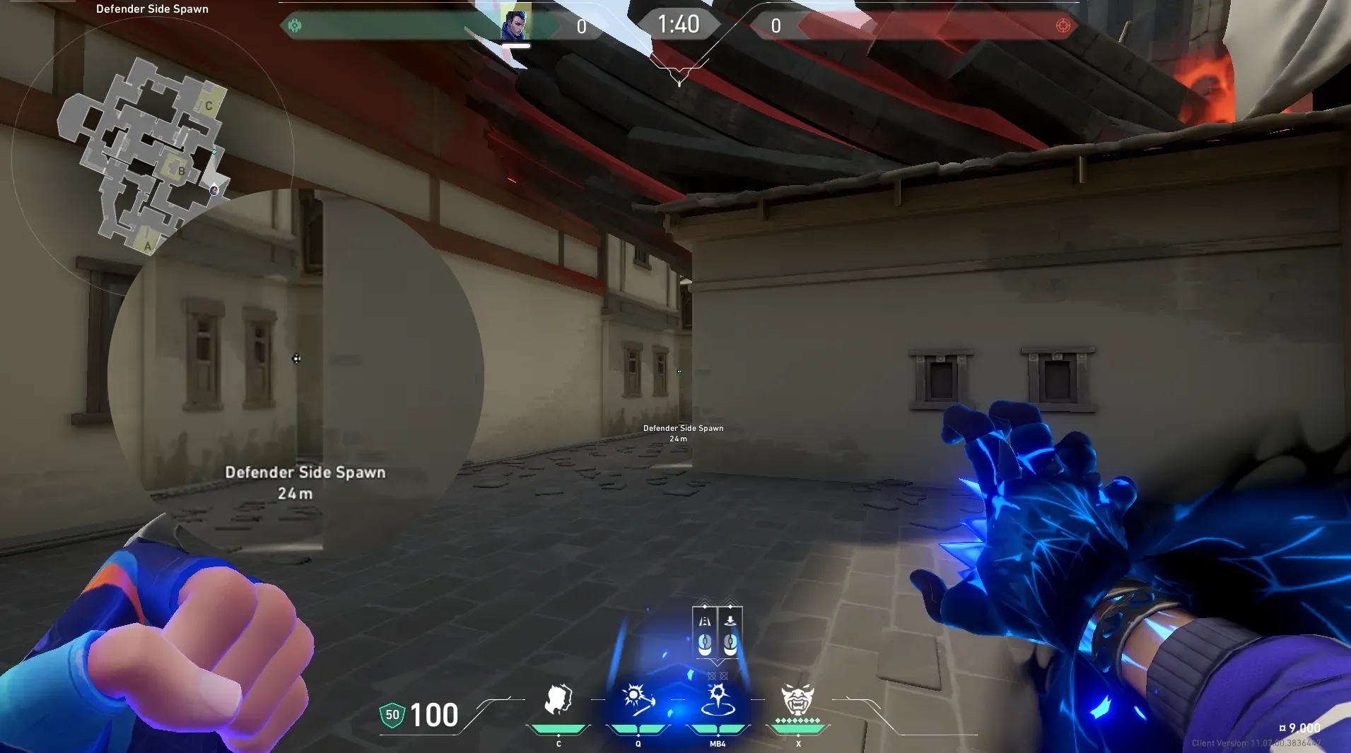 Yoru Gatecrash on Haven Defense Site C — step 2 of 4: Aim — line up the shot