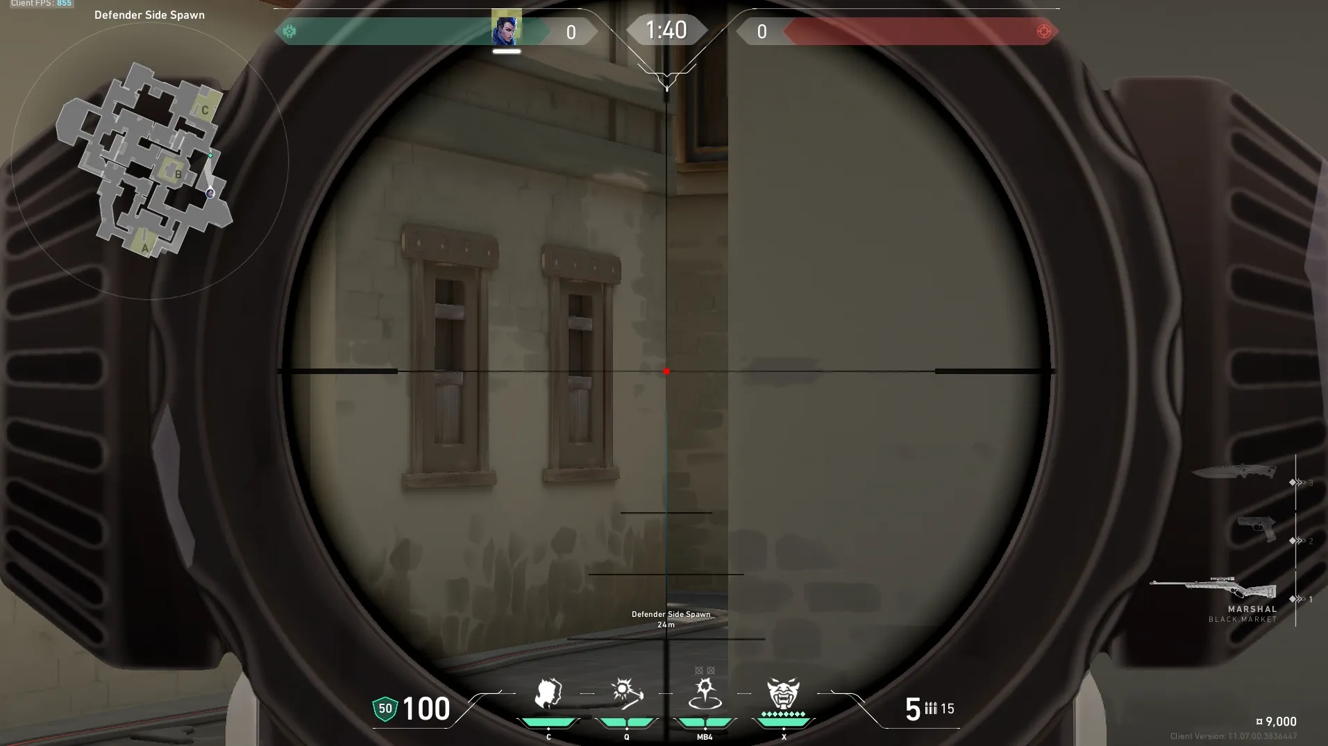 Yoru Gatecrash on Haven Defense Site C — step 3 of 4: Aim — line up the shot