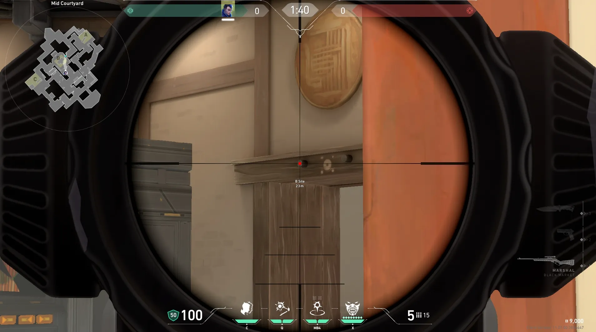 Yoru Gatecrash on Haven Attack Site B — step 3 of 4: Aim — line up the shot