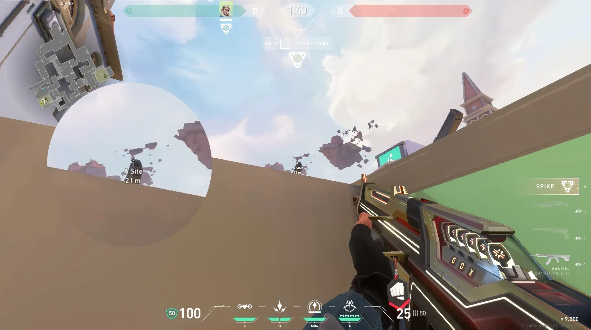 Sova Recon Bolt on Ascent Defense Site A — step 2 of 5: Aim — line up the shot