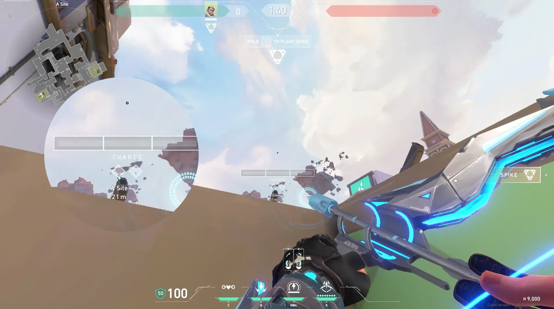 Sova Recon Bolt on Ascent Defense Site A — step 4 of 5: Aim — line up the shot