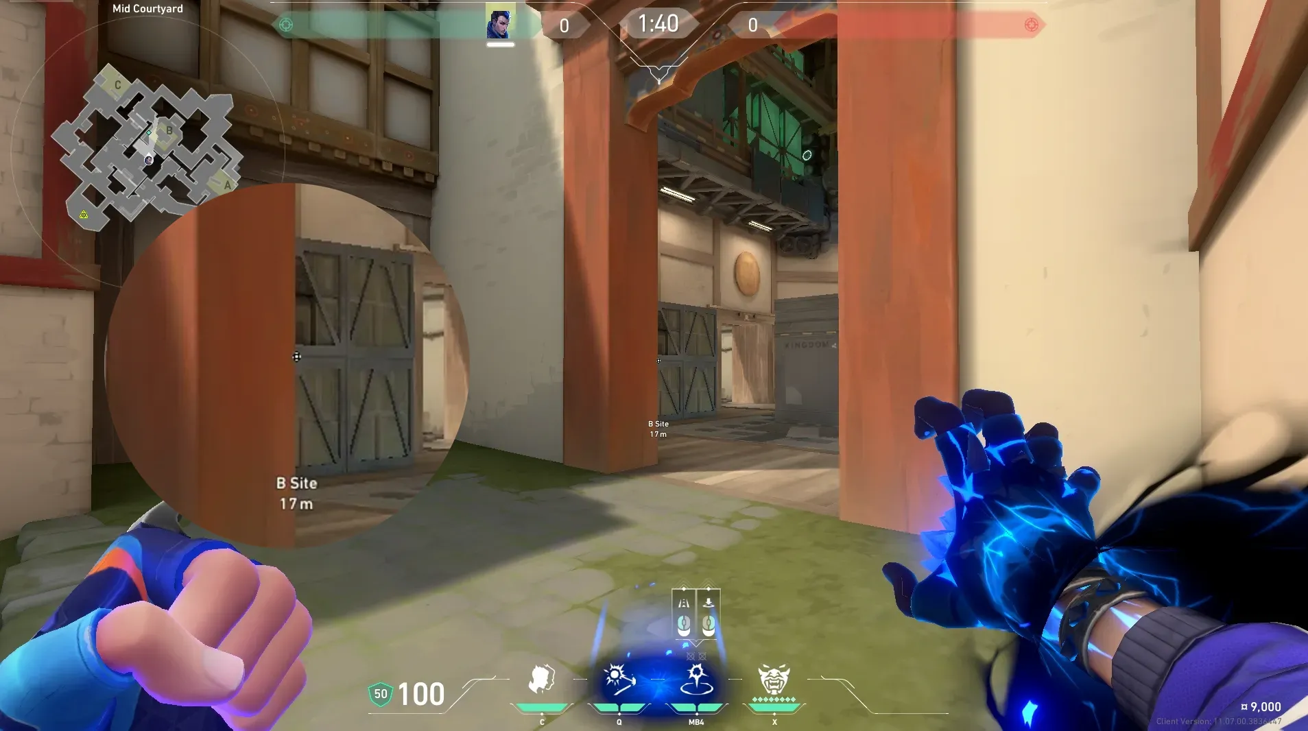 Yoru Gatecrash on Haven Attack Site C — step 2 of 4: Aim — line up the shot