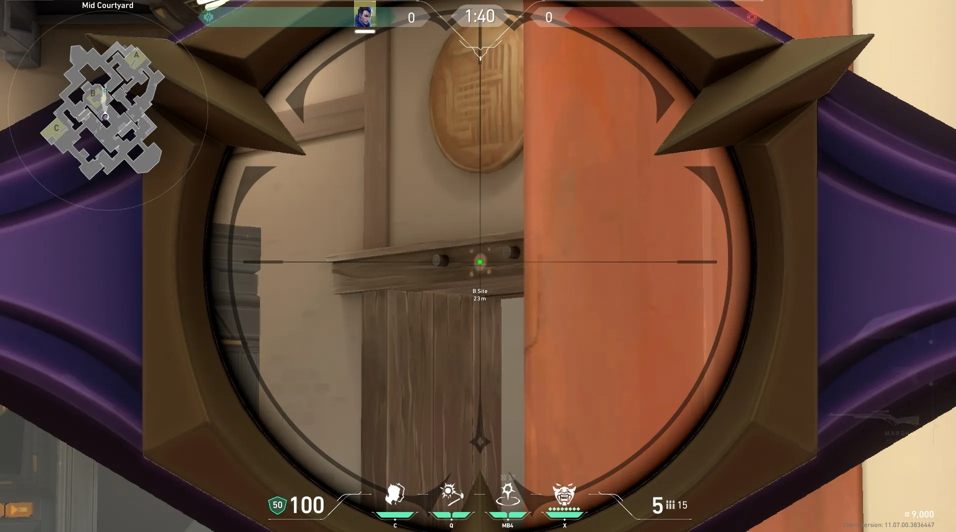 Yoru Gatecrash on Haven Attack Site A — step 3 of 4: Aim — line up the shot
