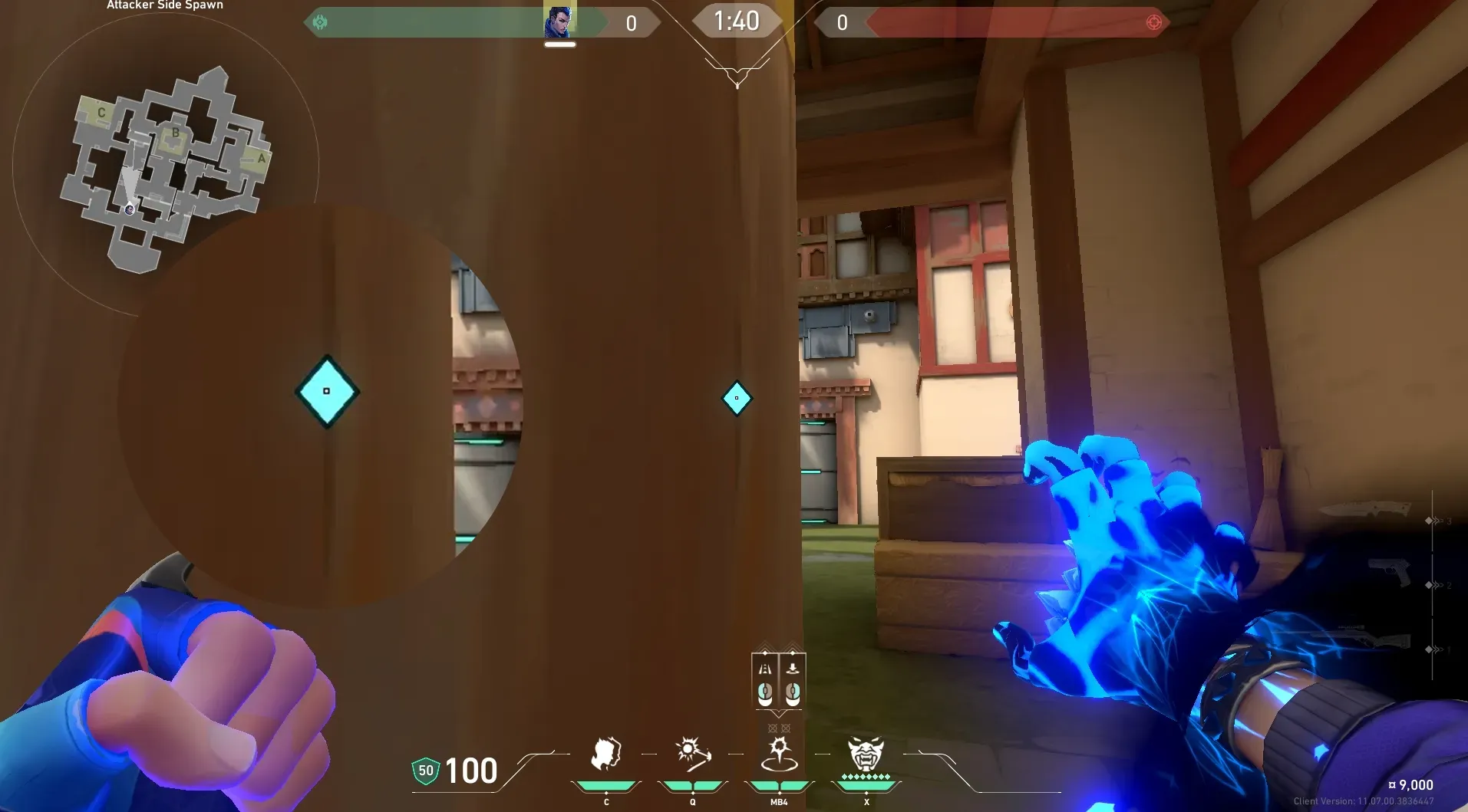 Yoru Gatecrash on Haven Attack Site C — step 2 of 3: Aim — line up the shot