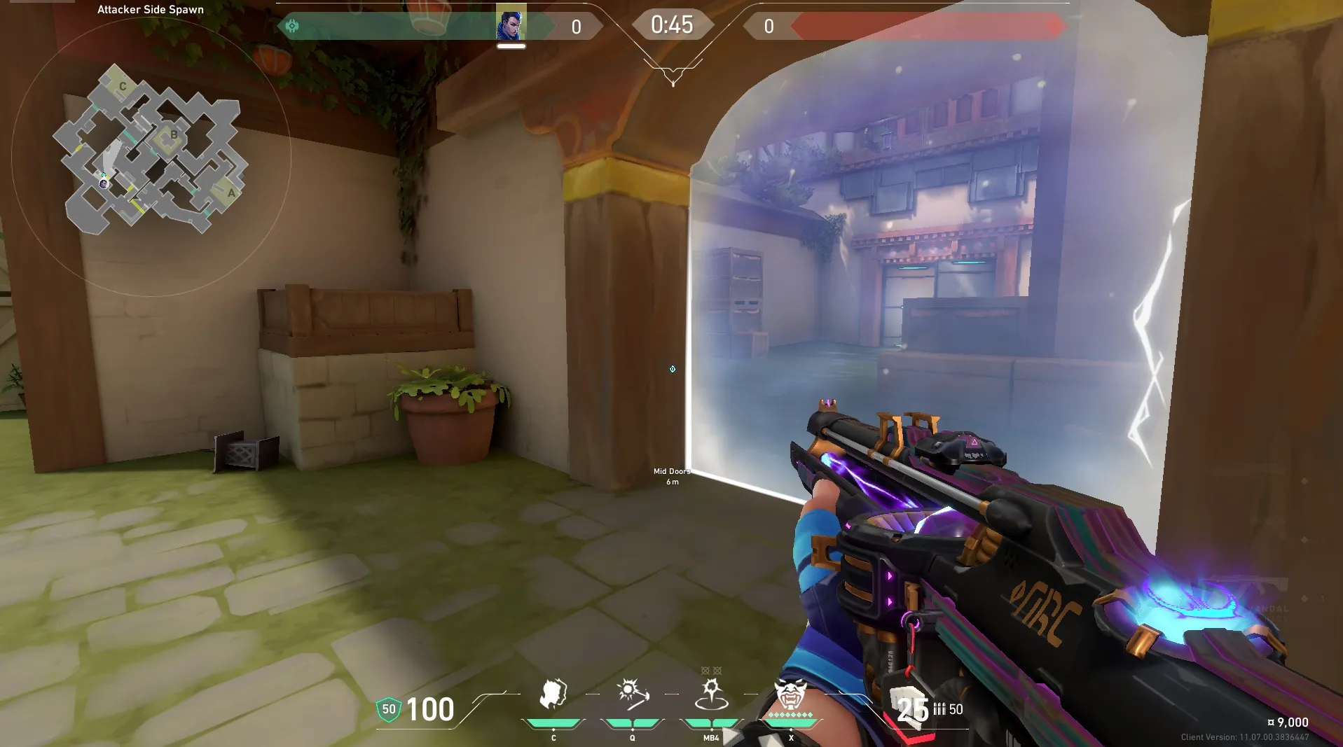 Attacker Spawn to C Garage #2 — Yoru lineup on Haven