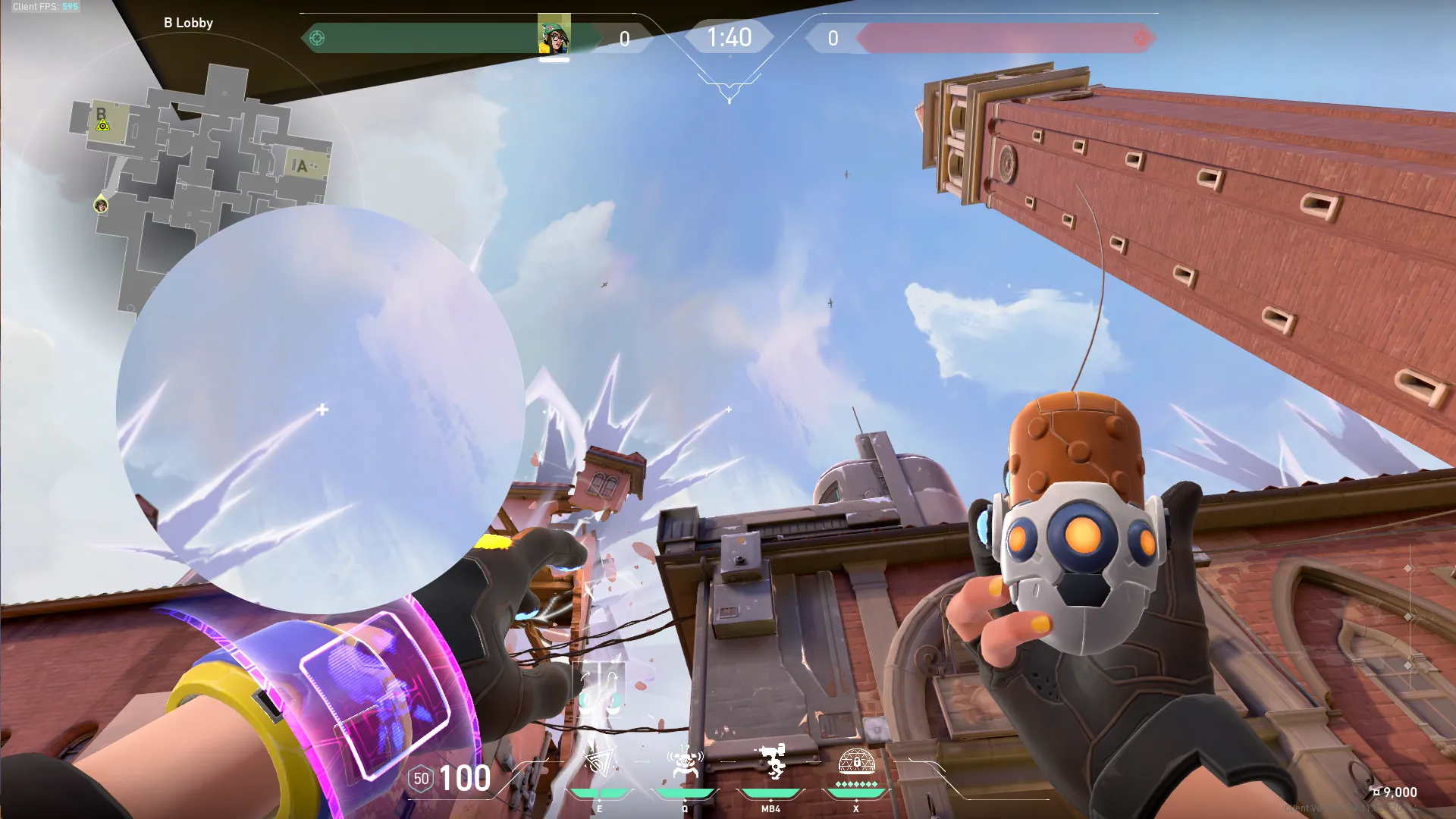 Killjoy Nanoswarm on Ascent Attack Site B — step 2 of 3: Aim — line up the shot