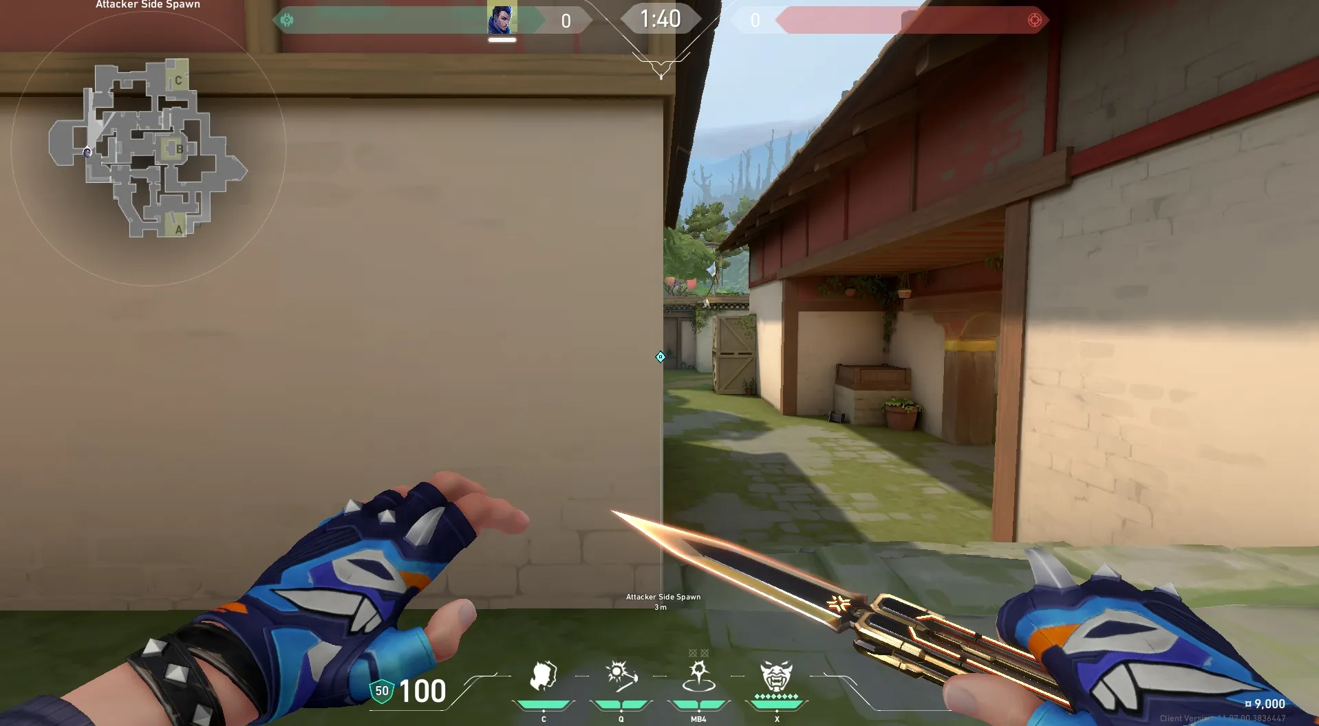 Attacker Spawn to A Site — Yoru lineup on Haven