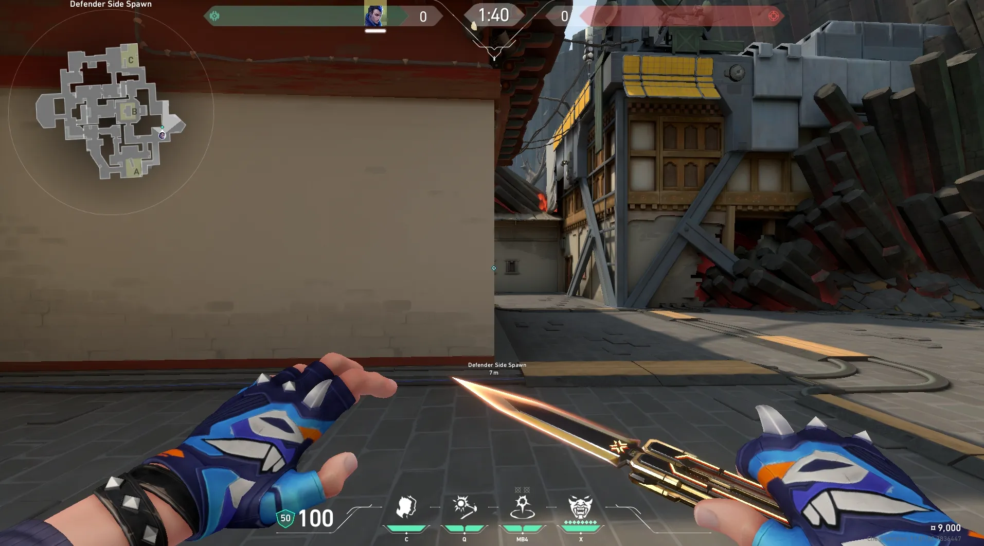 Defender Spawn to A Site — Yoru lineup on Haven